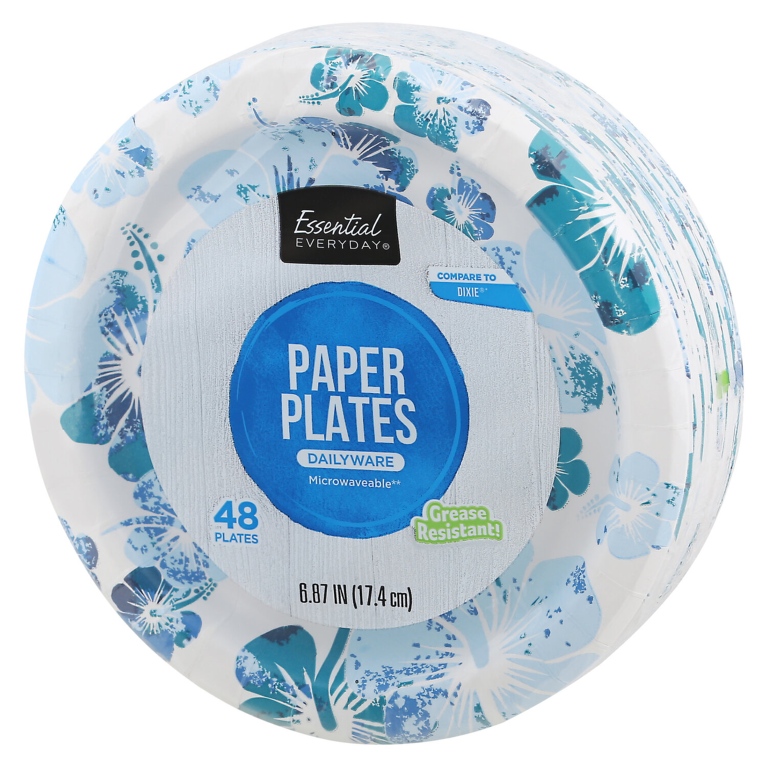 Everyday Paper Plates, 8.5 dia, White/Teal, 125/Pack - BOSS Office and  Computer Products