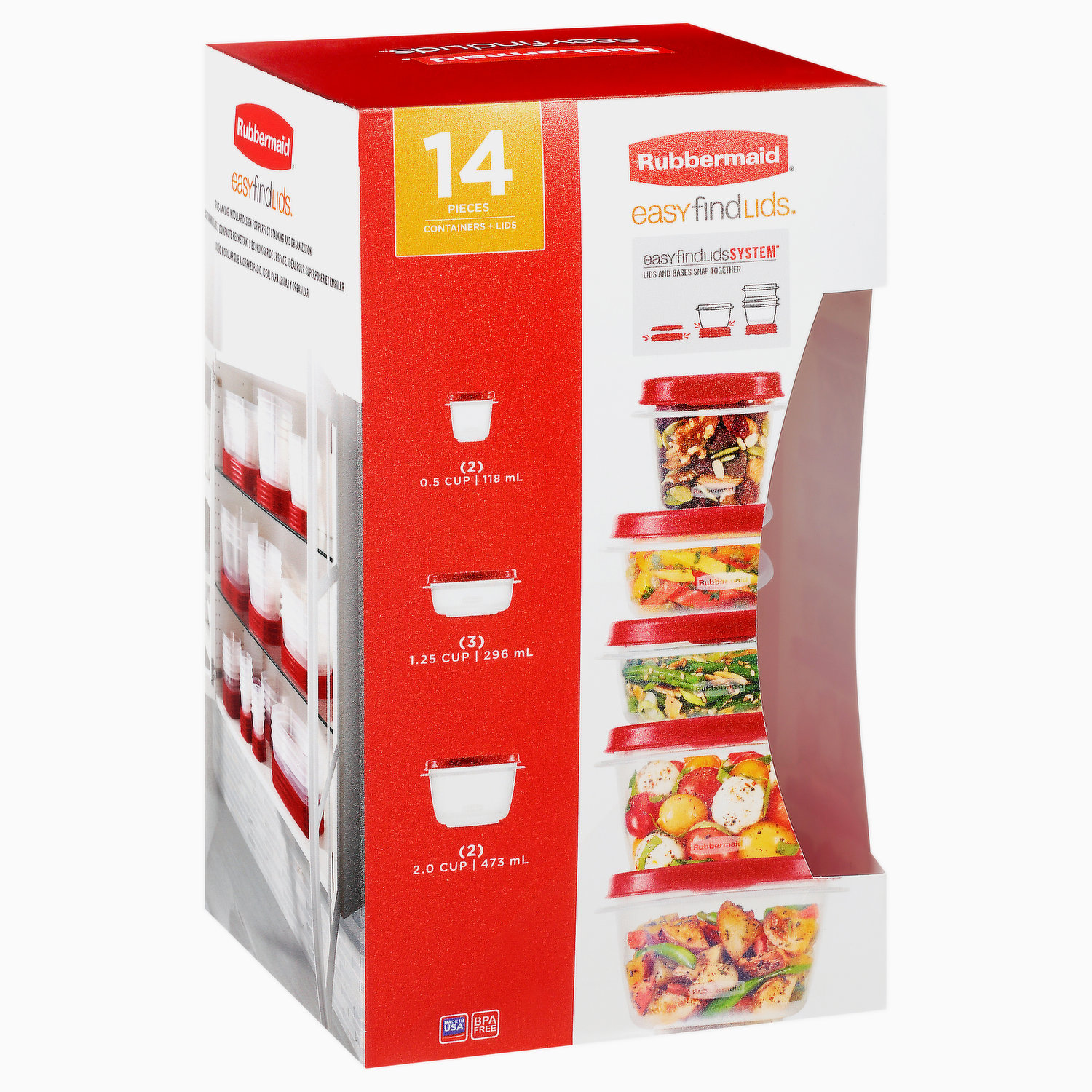 Rubbermaid Brilliance Mini Container 0.5 Cups - 2 ct pkg