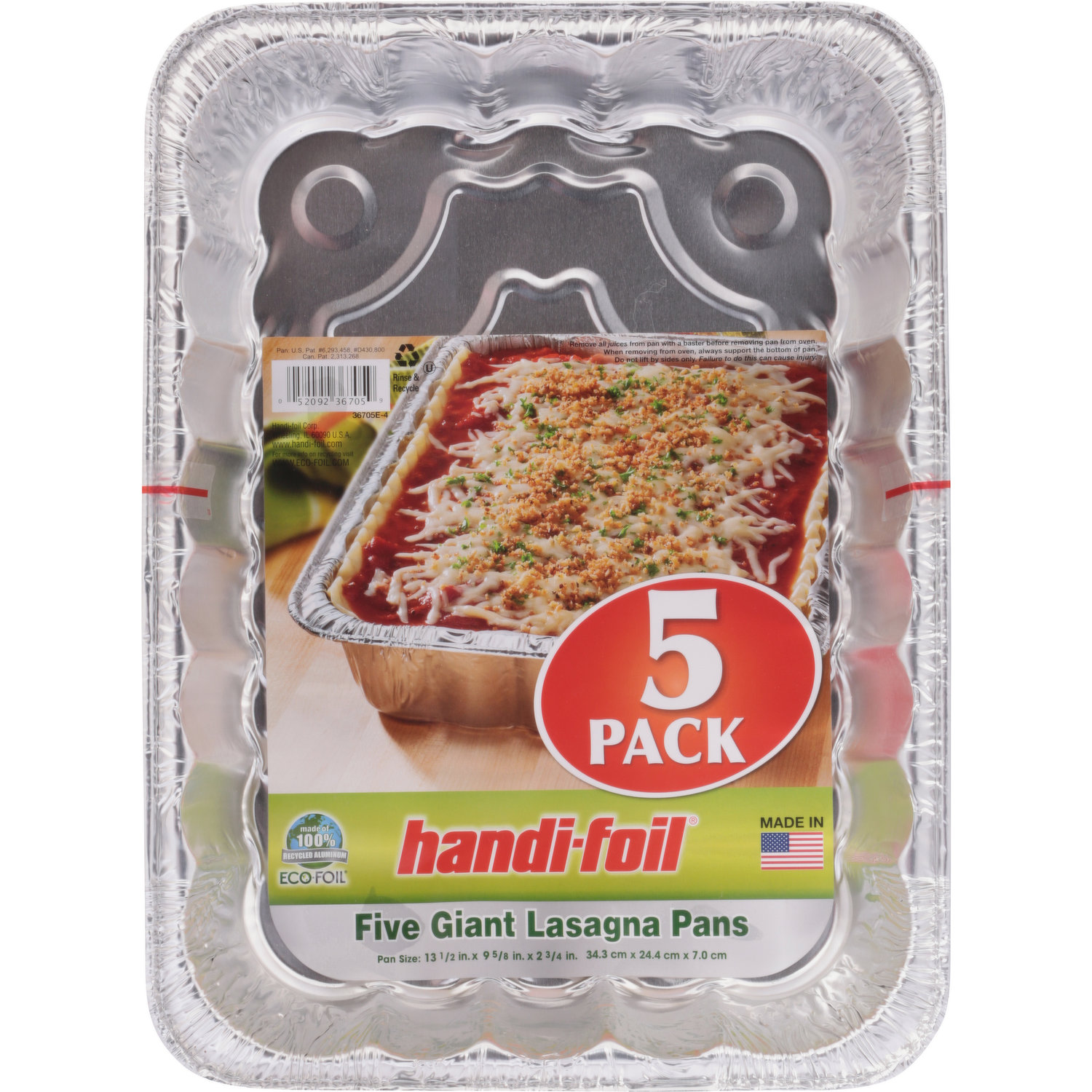 Handi Foil Eco-Foil Ultimates Lasagna Pan, Giant