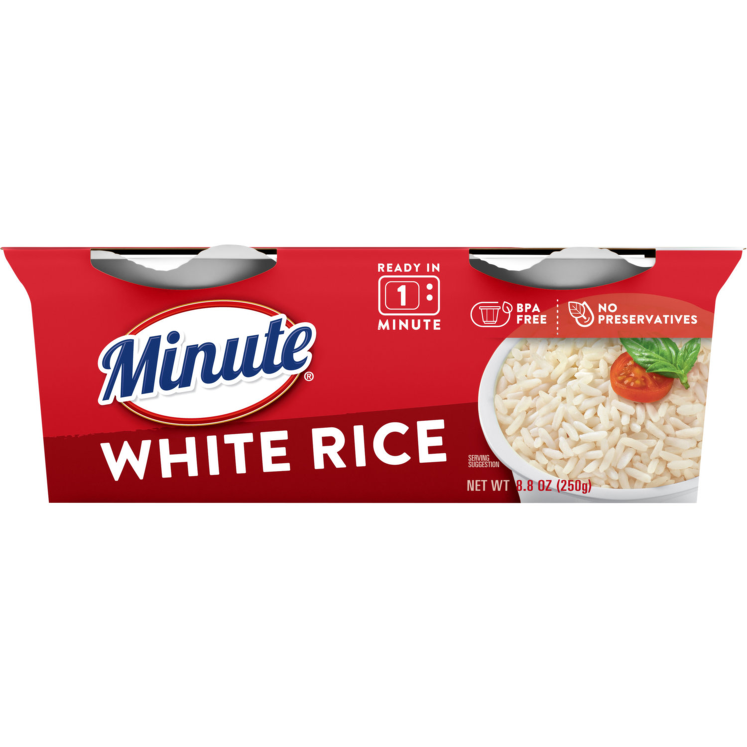 Minute Ready to Serve White Rice, Quick and Easy Cups, 4.4 oz, 2 Ct 