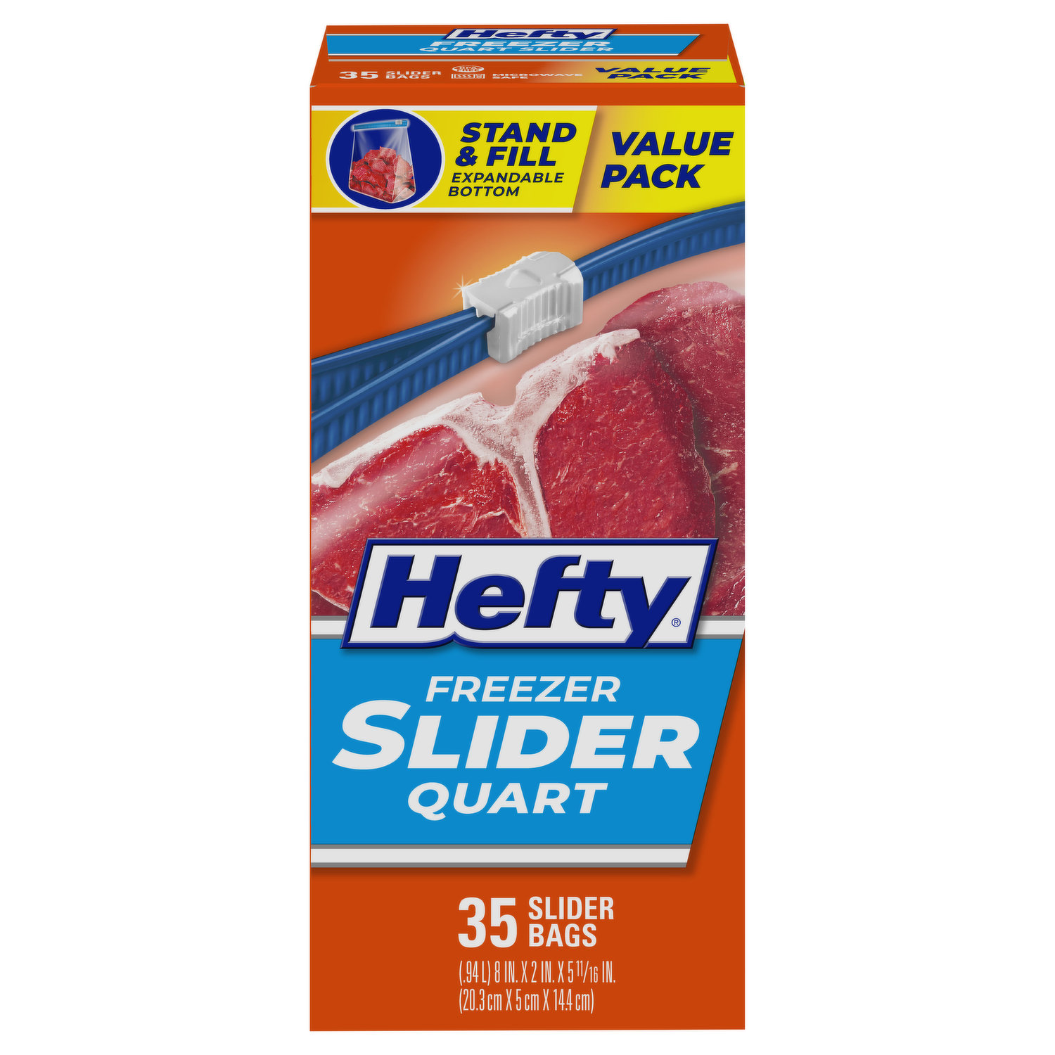 Hefty Slider Bags, Freezer, Gallon, Mega Pack