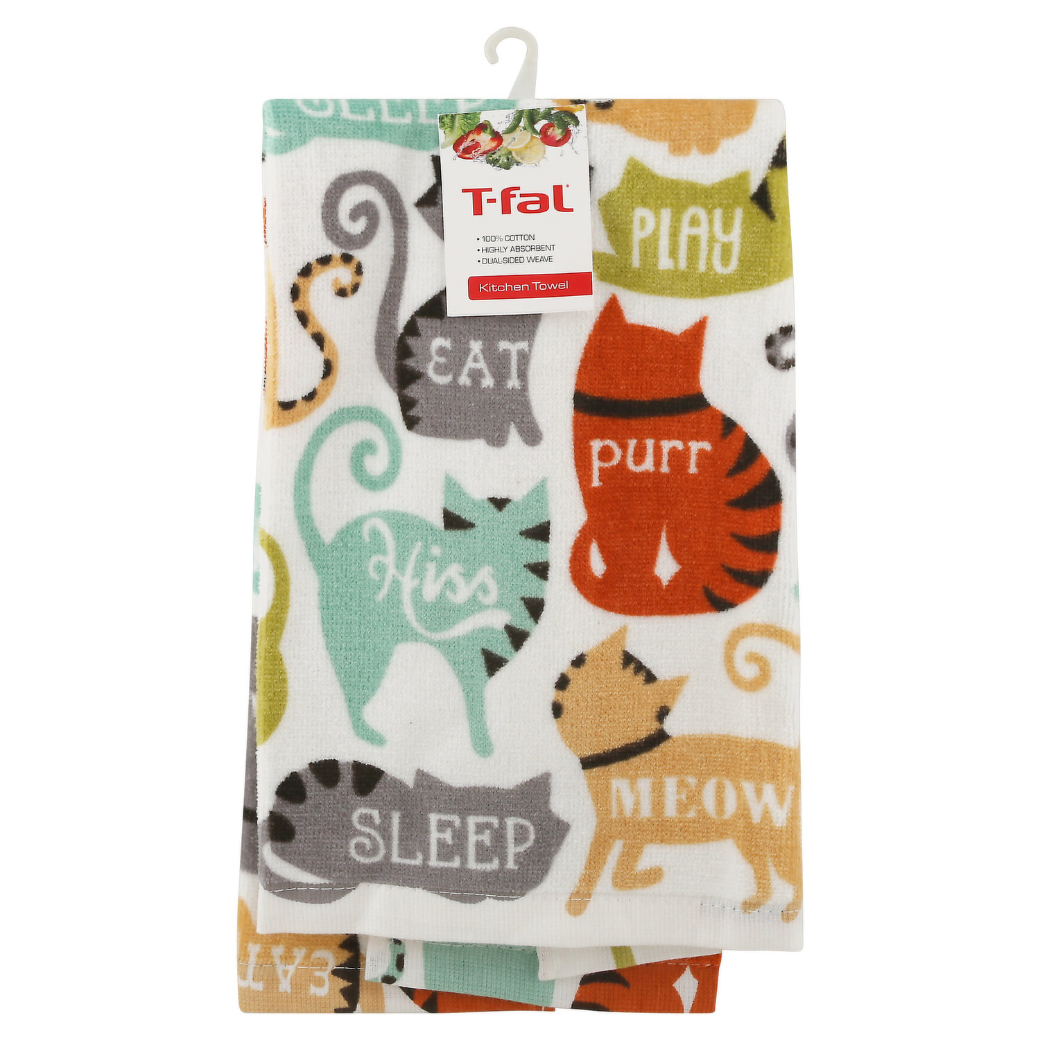 T-Fal Veggies Print Dual Cotton Kitchen Towel Set (Set of 2)