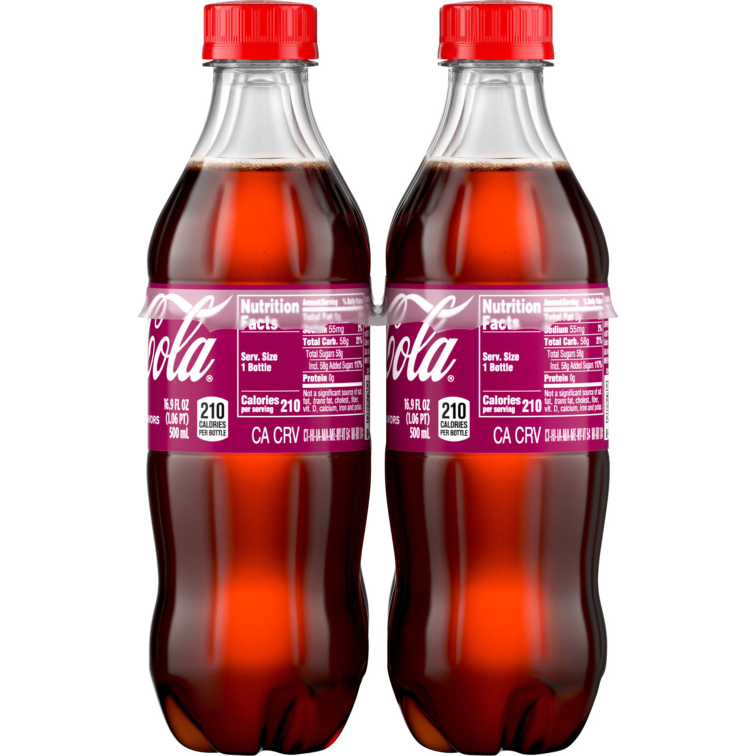 Coca-Cola Cherry Soda Pop, 16.9 fl oz, 6 Pack Bottles 