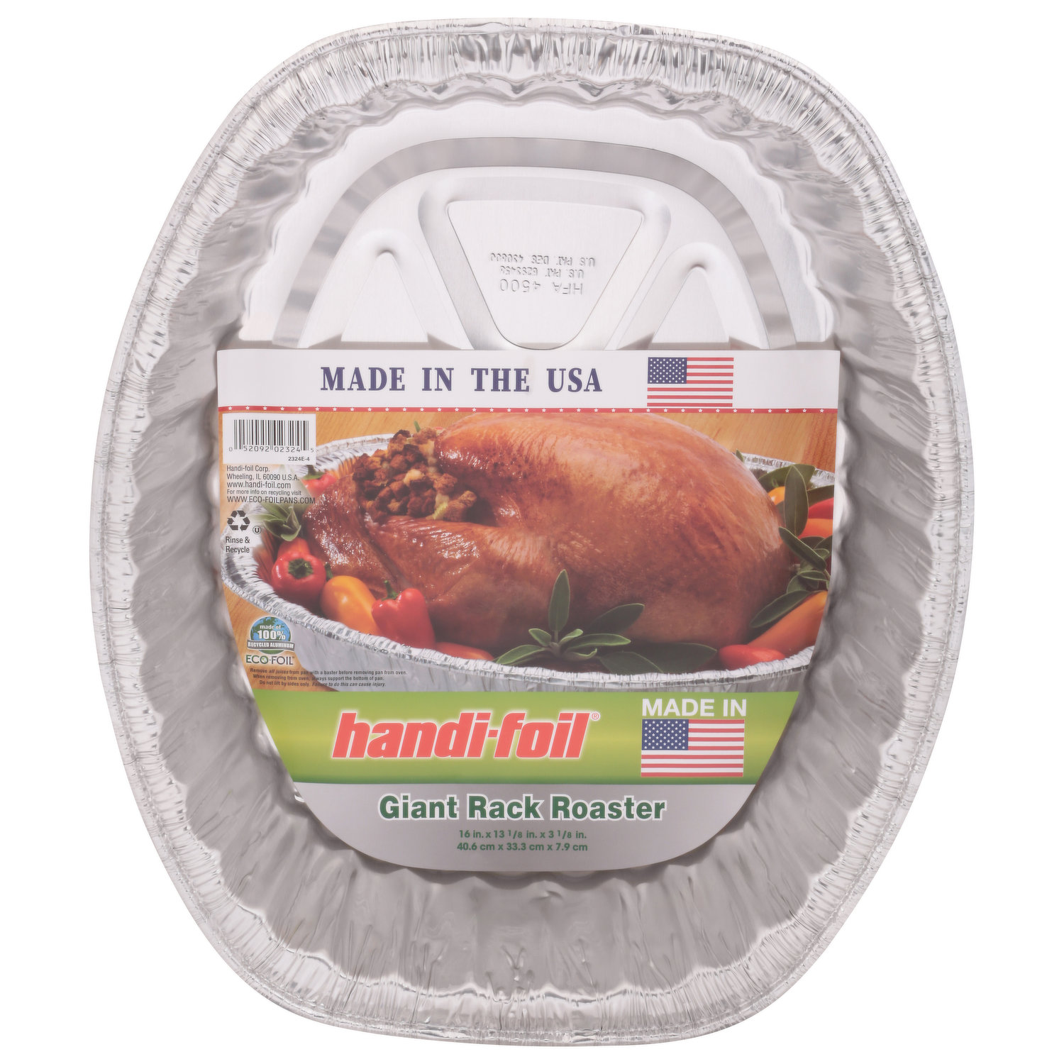 Handi-foil® Eco-Foil® Giant Rack Roaster Pan - Silver, 1 pk / 16 x