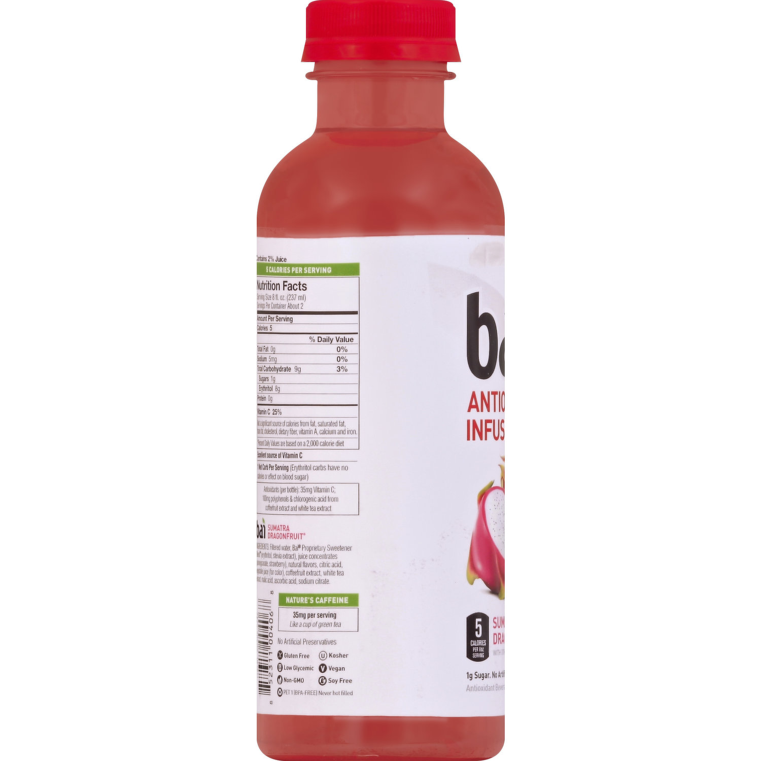 Bai drink nutrition label