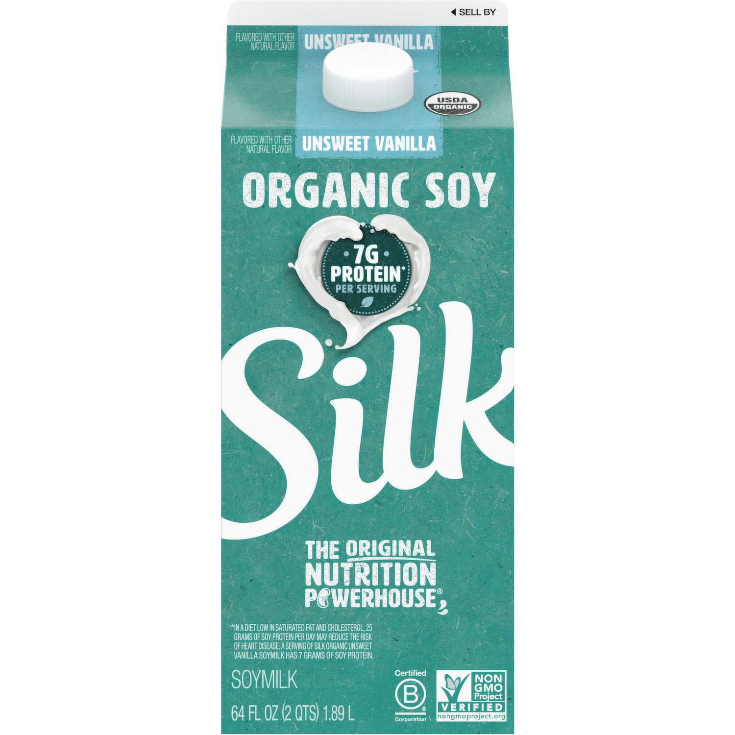 Silk Organic Unsweetened Soy Milk - 0.5gal