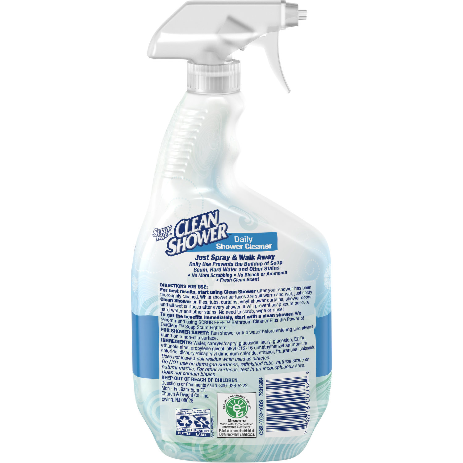 Clean Shower Fresh Clean Scent Daily Shower Cleaner, 1 qt (Pack of 3), 3  packs - Fry's Food Stores