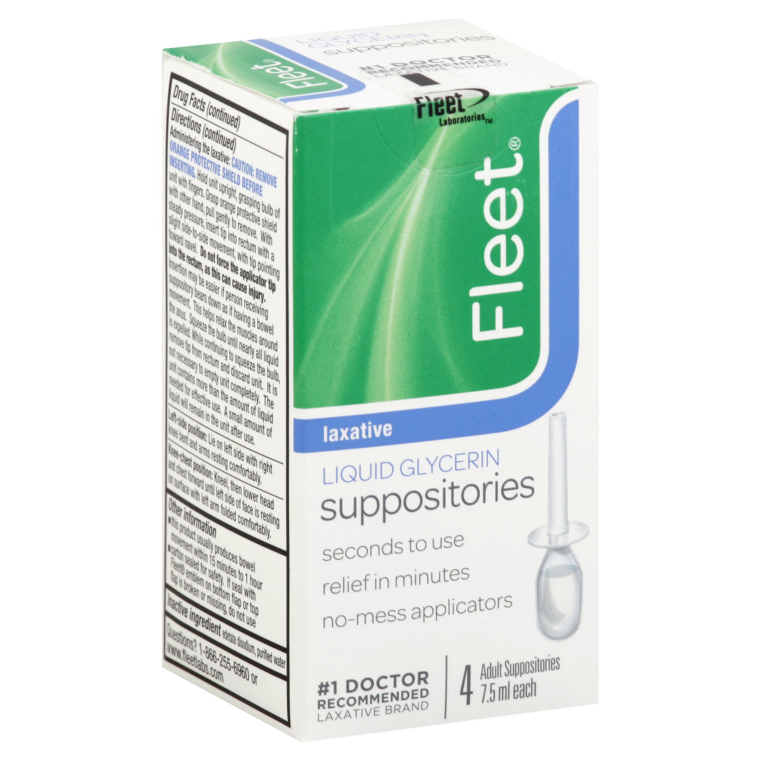 Laxative Fleet Suppository 50 per Box 2 Gram Strength Glycerin