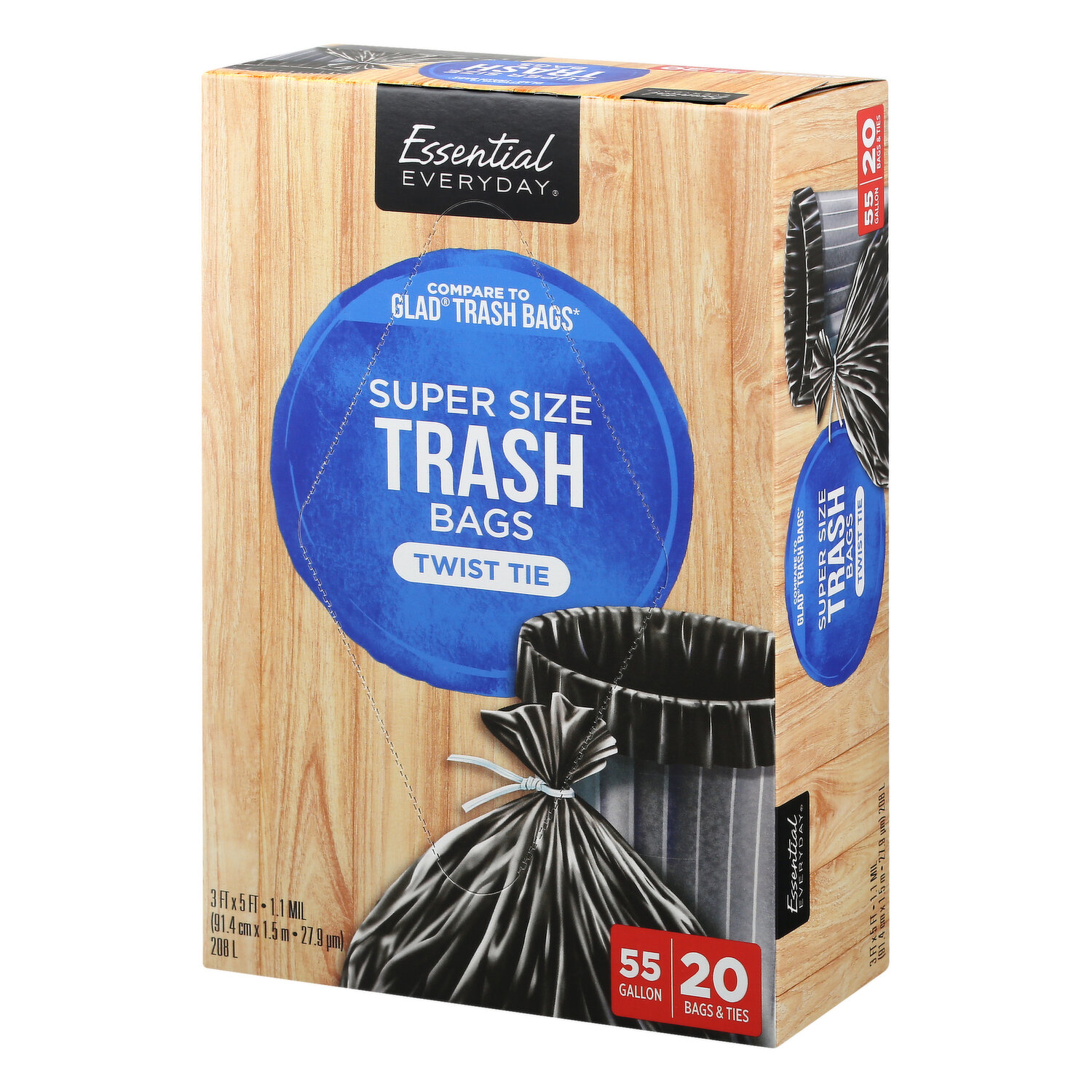 DYNAMIC BLACK TWIST TIE TRASH BAGS 55 GAL - US Foods CHEF'STORE