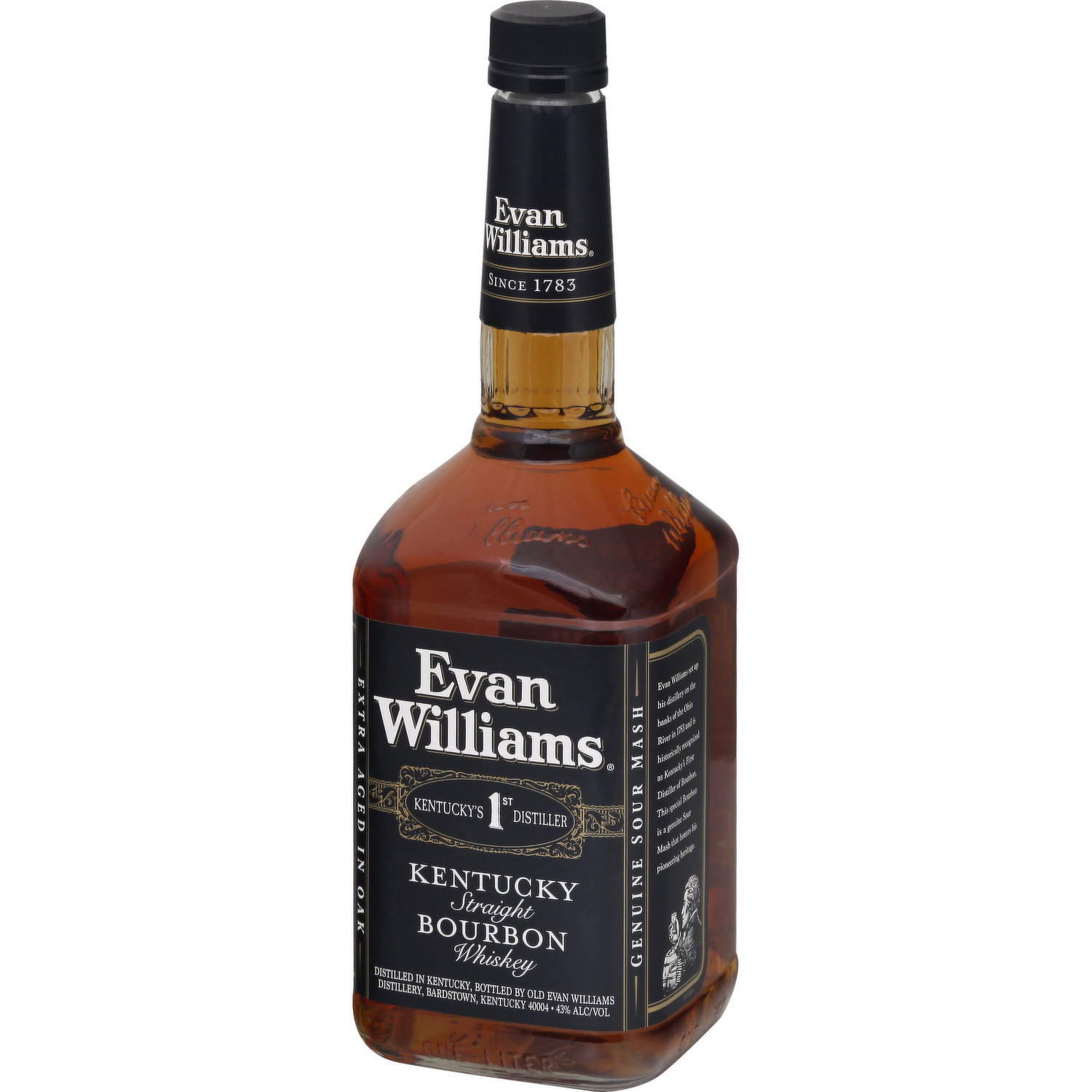 Evan Williams Kentucky Whiskey, Straight Bourbon, 1 Litre