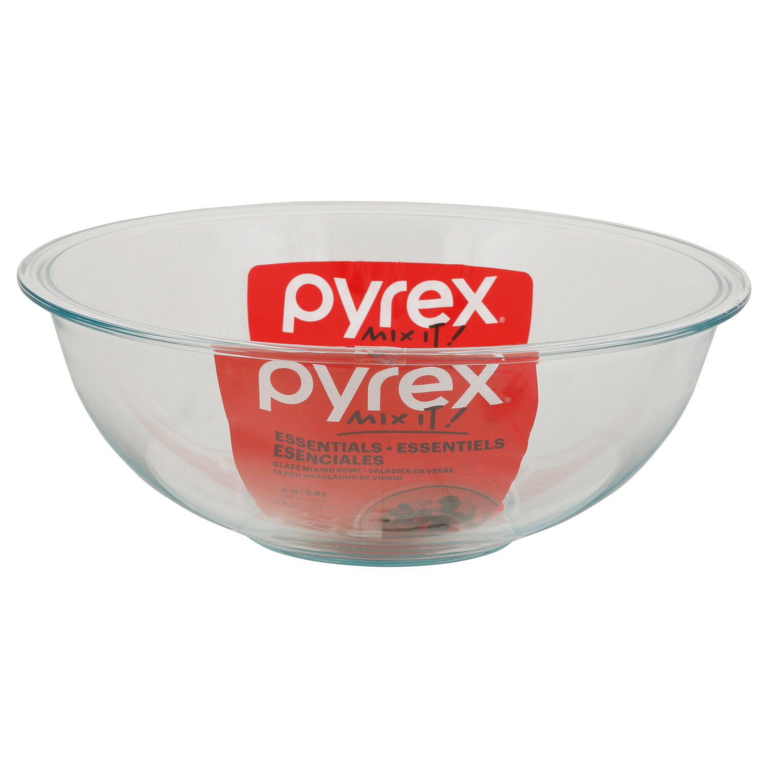 Pyrex Smart Essentials Mixing Bowl, Glass, 2.5 Qt