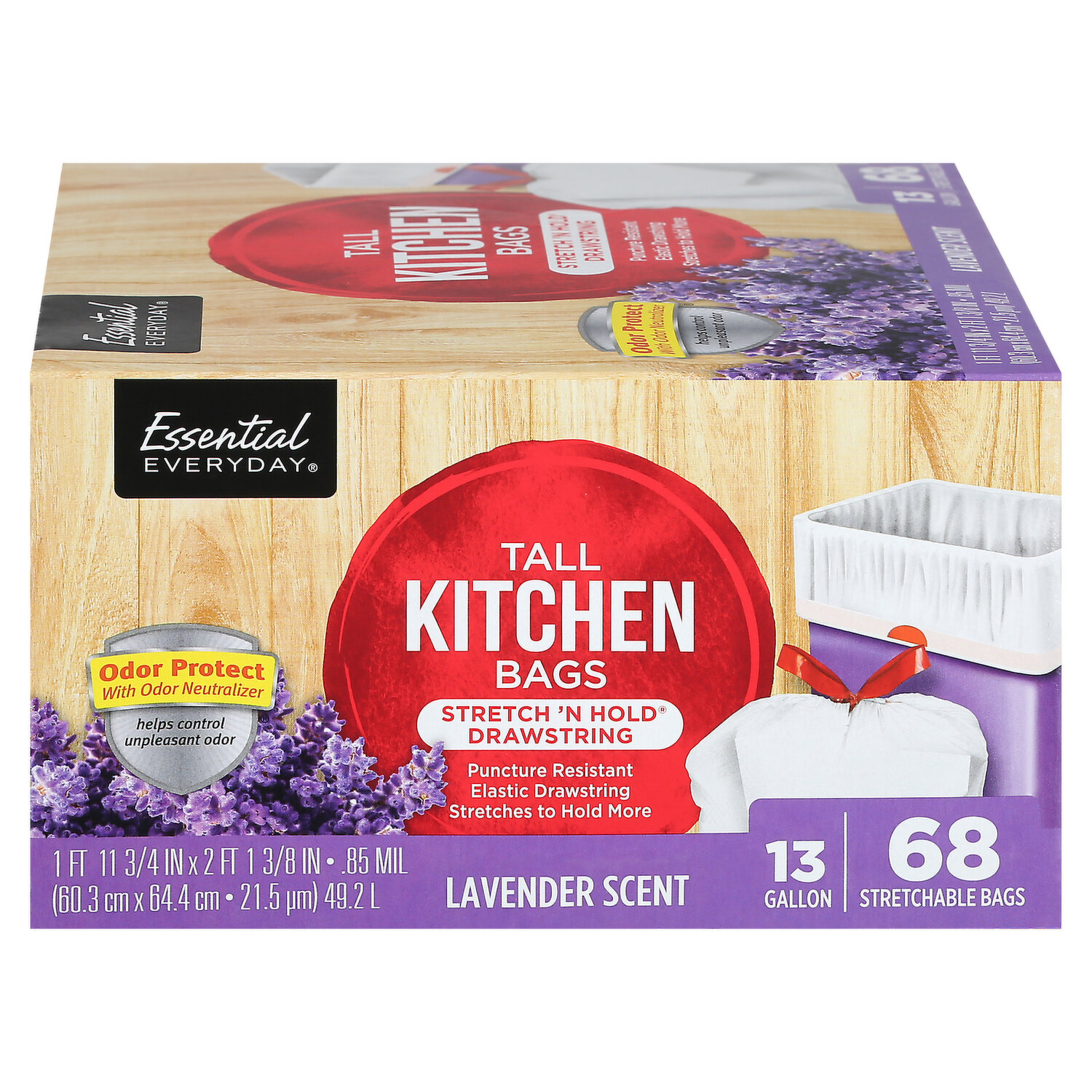 SIGNATURE SELECT TALL KITCHEN BAGS LAVENDER SCENT 13 GALLON - 45