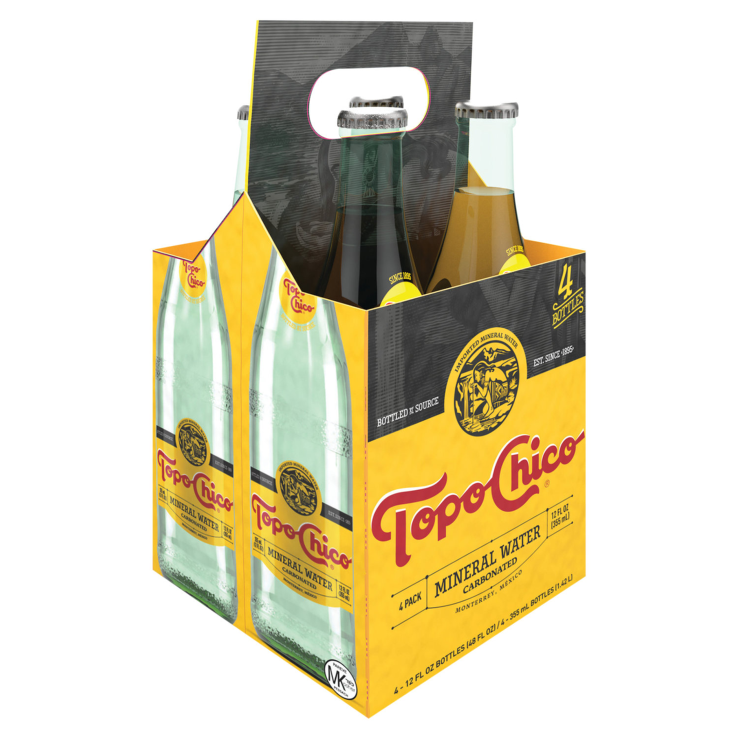 Topo Chico Mineral Water Glass Bottles, 12 fl oz, 12 Pack