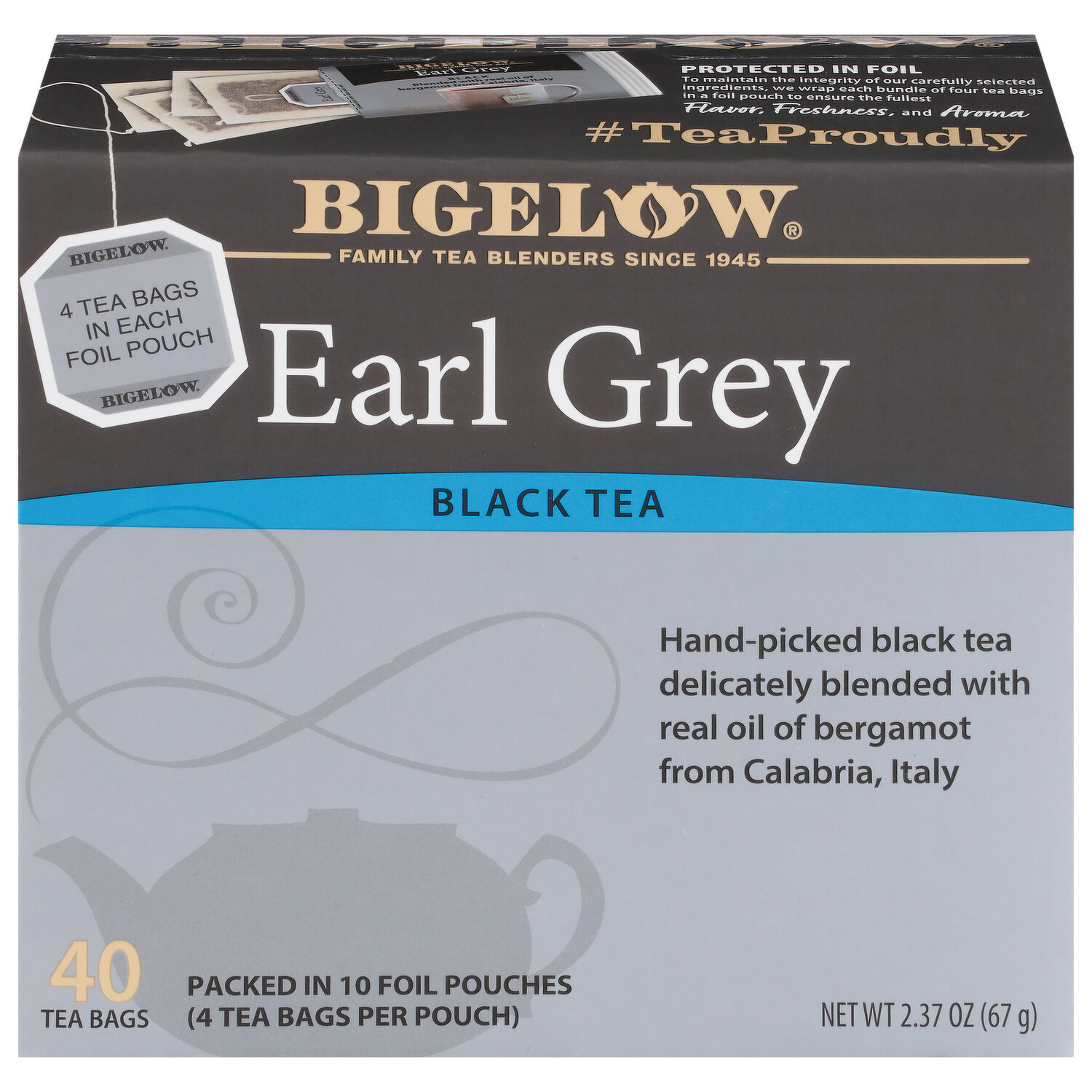 Art of Tea | Organic Earl Grey Crme Tea| 50 Eco Friendly Pyramid Tea Bag Sachets