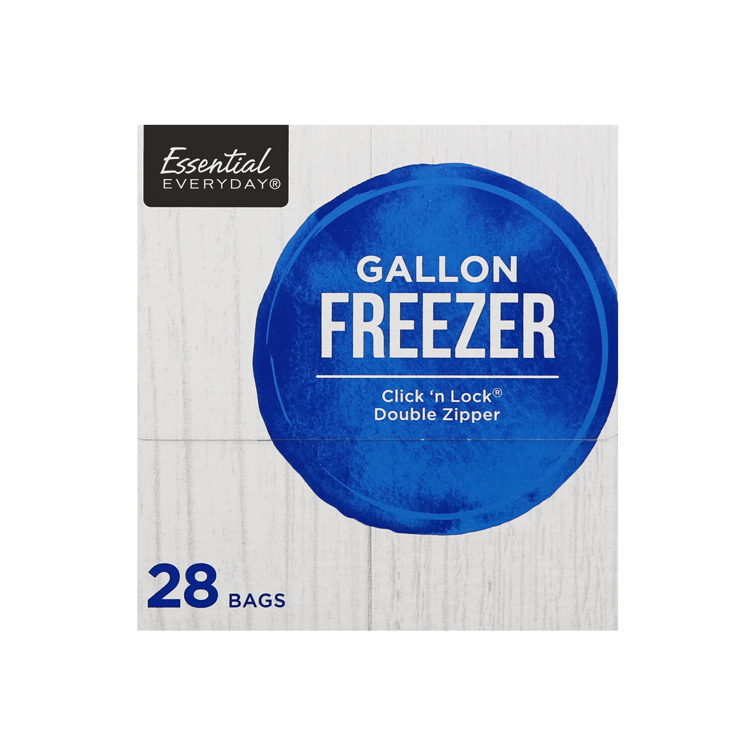 Essential Everyday Freezer Bags, Double Zipper, Gallon