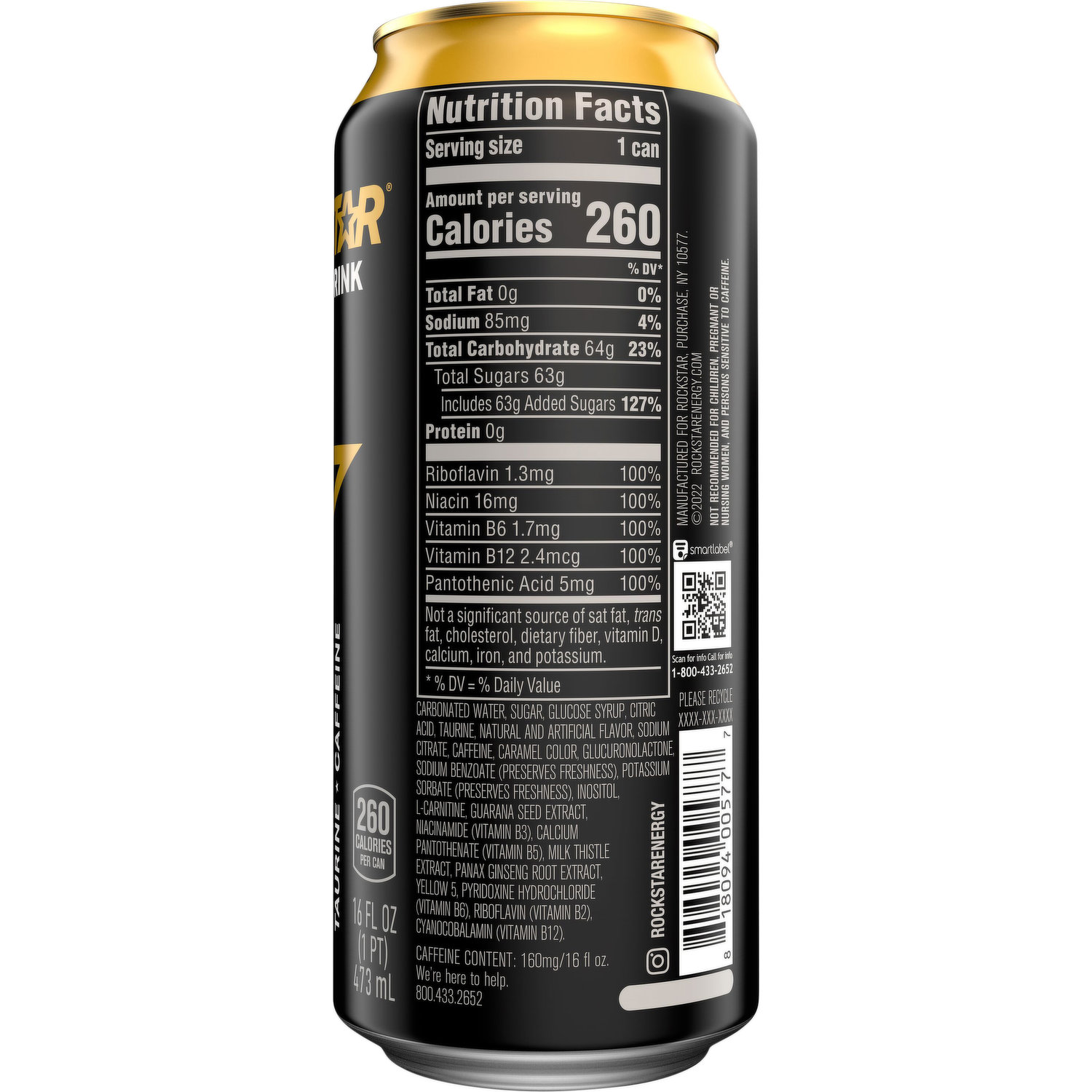 rockstar nutrition facts