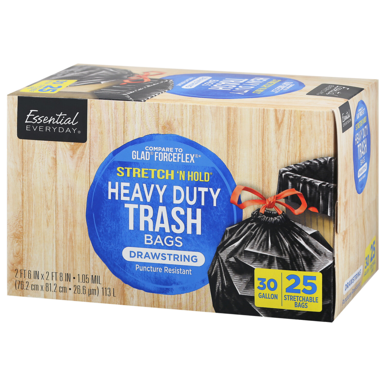 Drawstring Trash Bags, Heavy-Duty Trash Bags