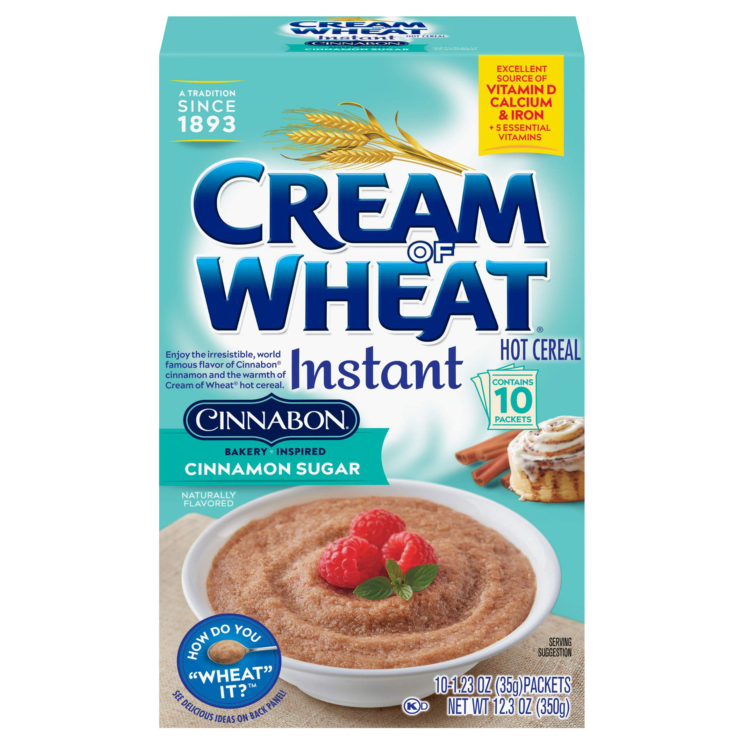 Cream of Wheat Instant Hot Cereal, Bananas & Cream - 10 pack, 1.23 oz pouches