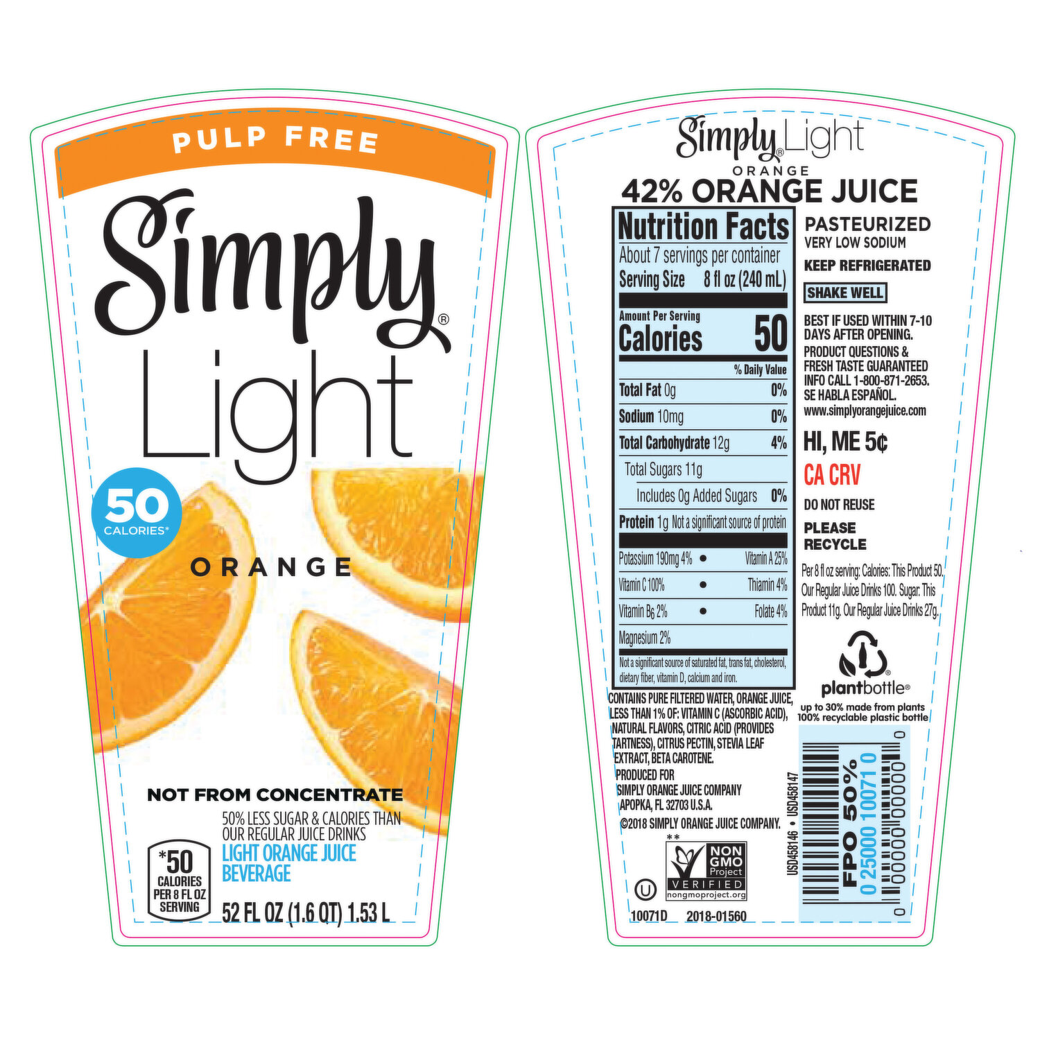 calories of orange juice