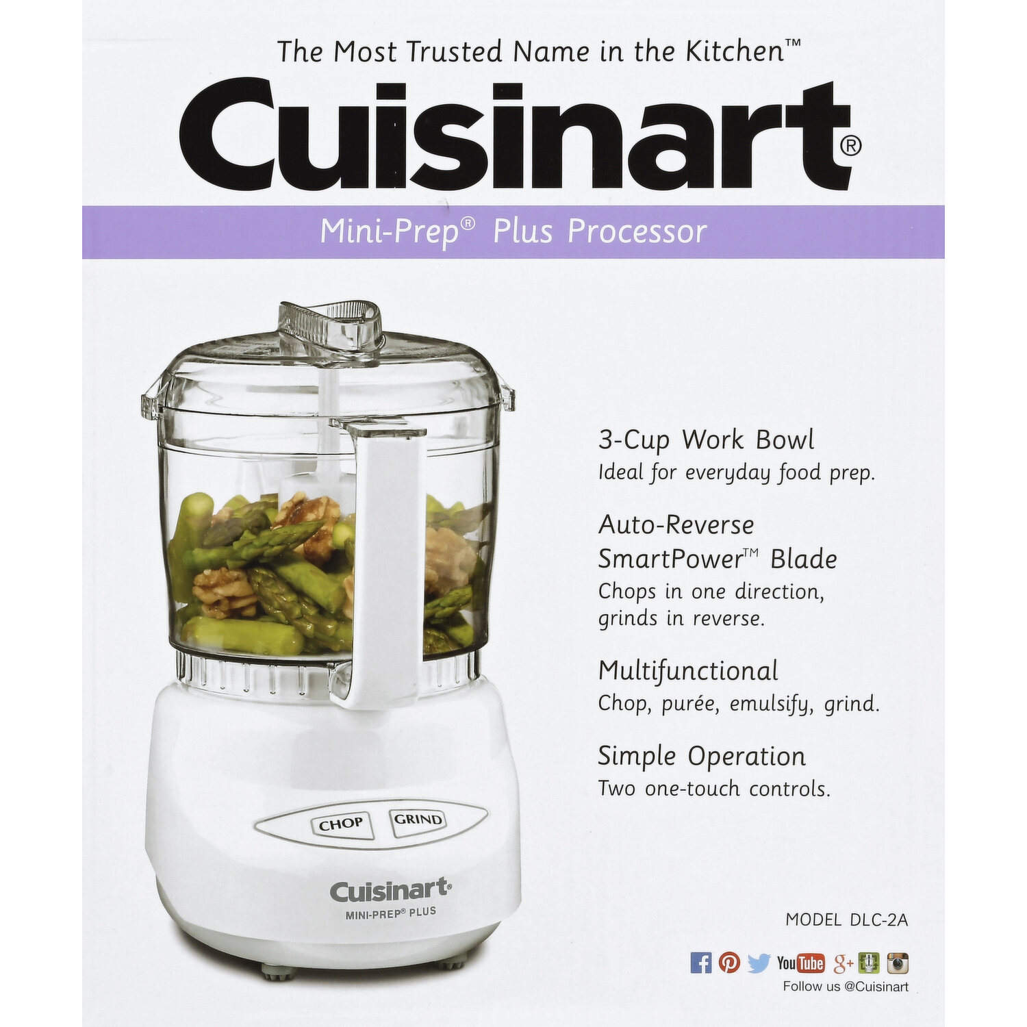 Cuisinart DLC-2A Mini-Prep Plus Food Processor (White) 3 Cup Working Tested