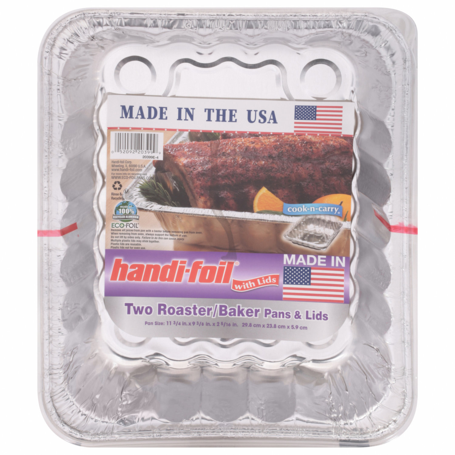 Handi-Foil Eco-Foil Cook-n-Carry Lasagna Foil Pans w/ Lid, 2 Pack