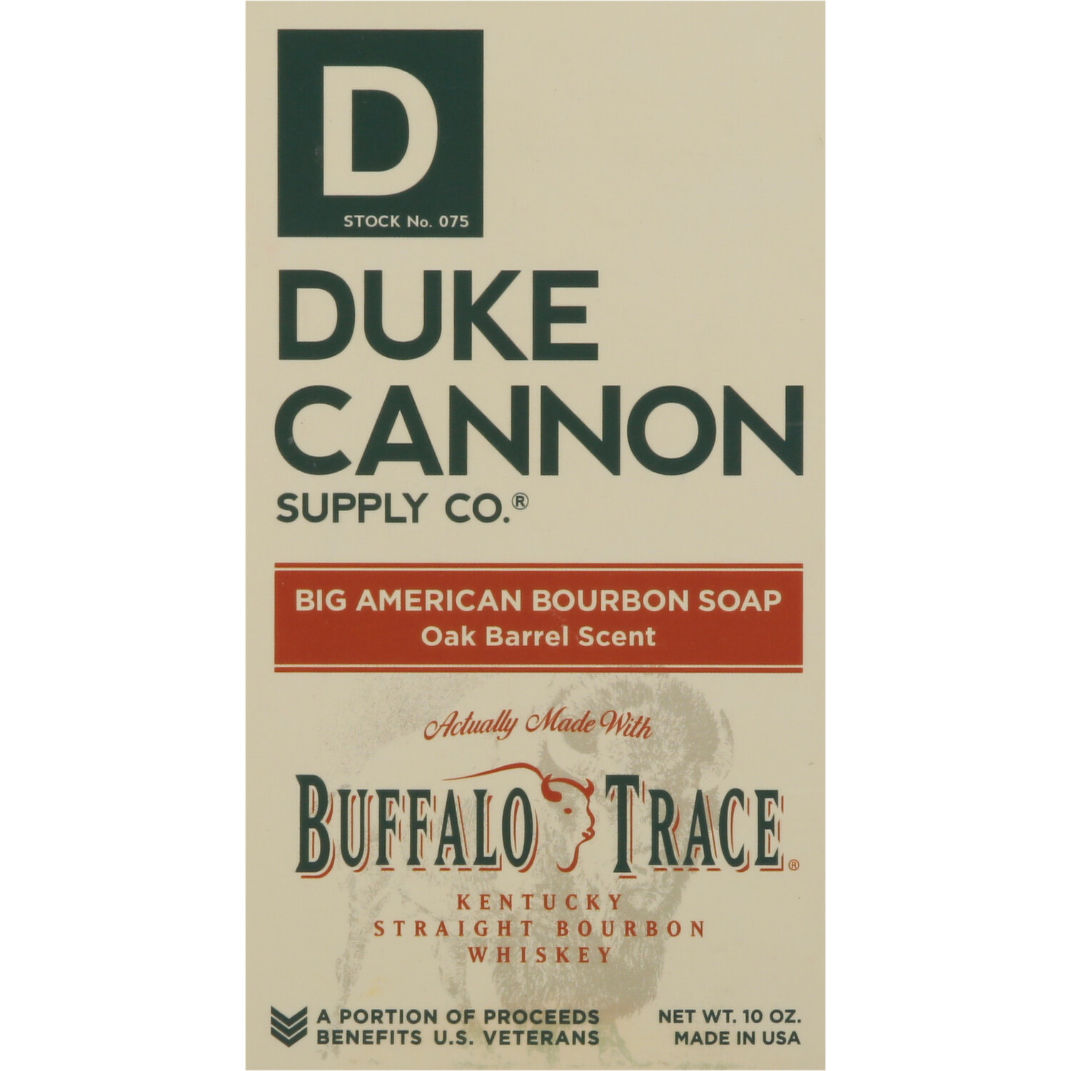 Duke Cannon Supply Co. Buffalo Trace Bourbon Soap, Big American, Oak Barrel Scent - 10 oz