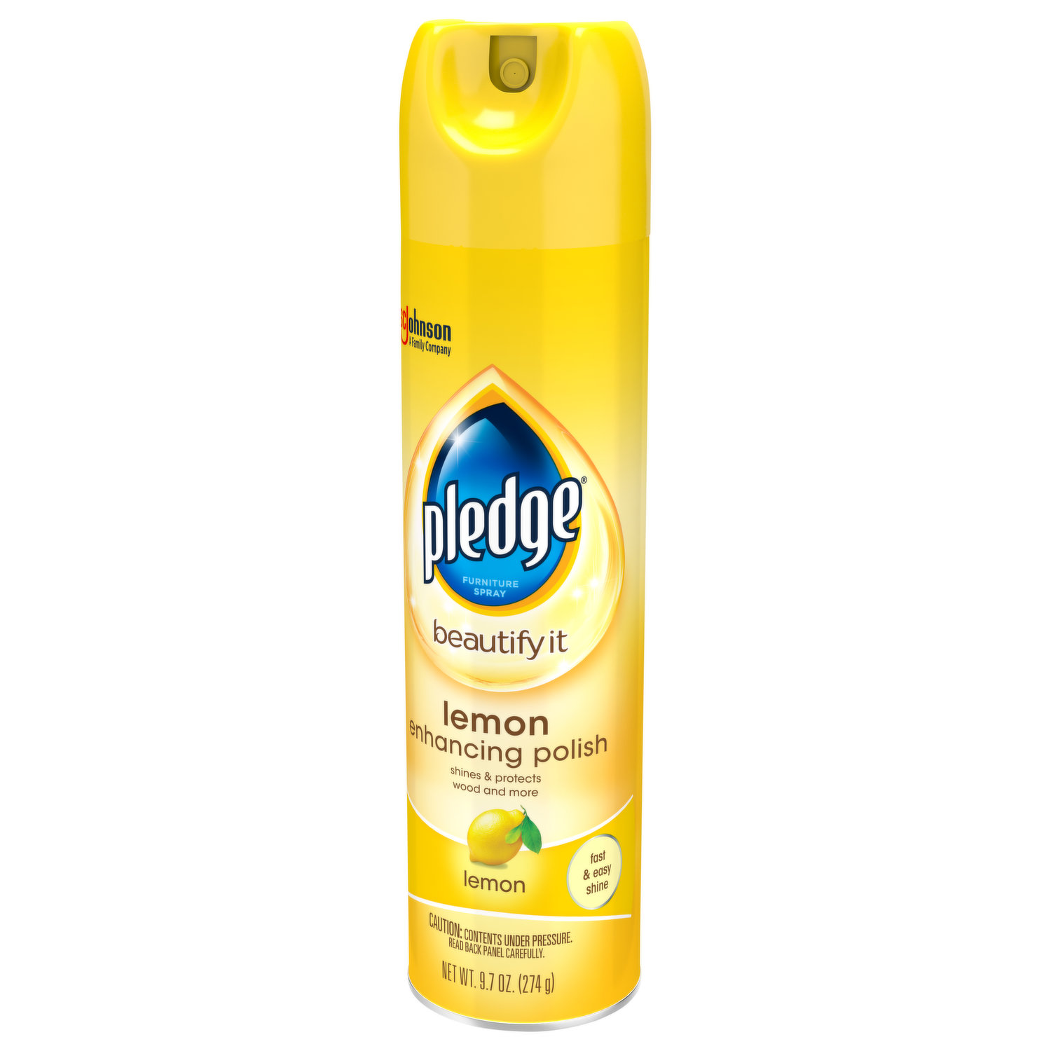 Pledge Furniture Spray, Lemon, 9.7 Ounce