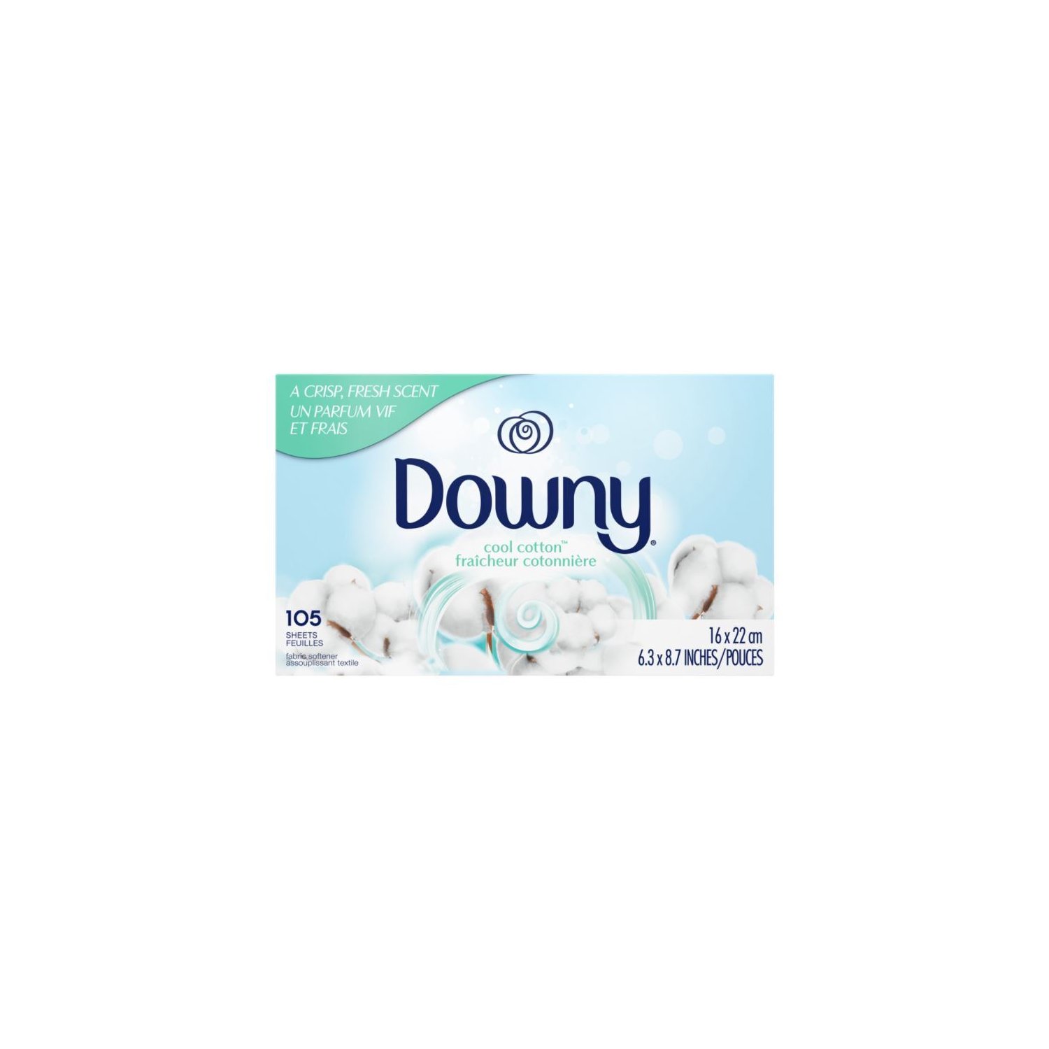  Downy Fabric Softener Dryer Sheets, Cool Cotton, 250