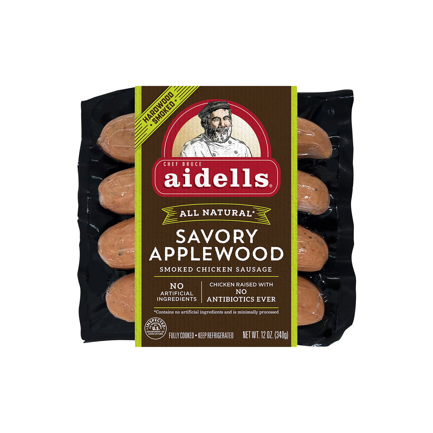 Aidells Smoked Chicken Sausage Savory Applewood 12 Ounce
