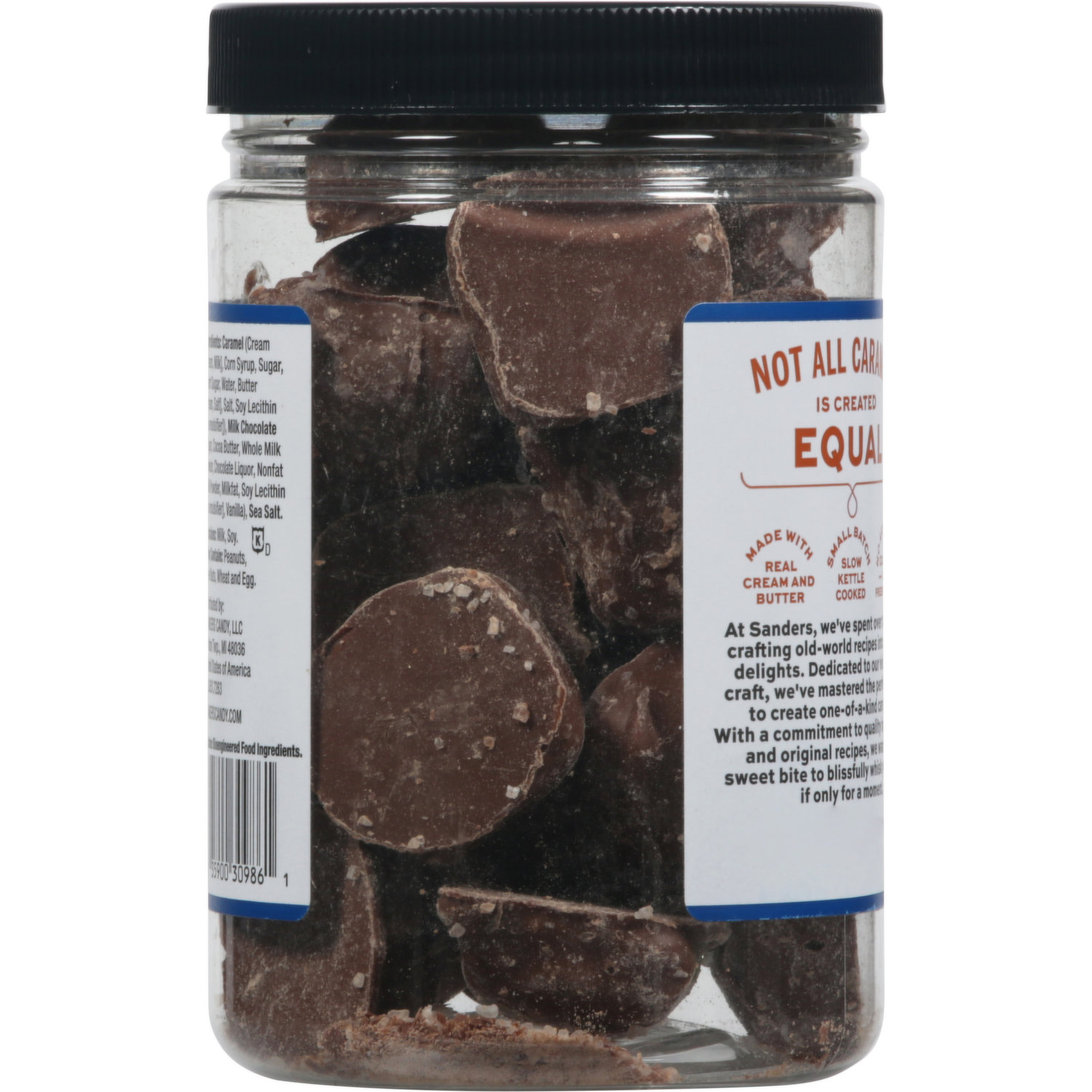 Sanders Milk and Dark Chocolate Sea Salt Caramels – 18 oz Each Tub | Unique  Sounds