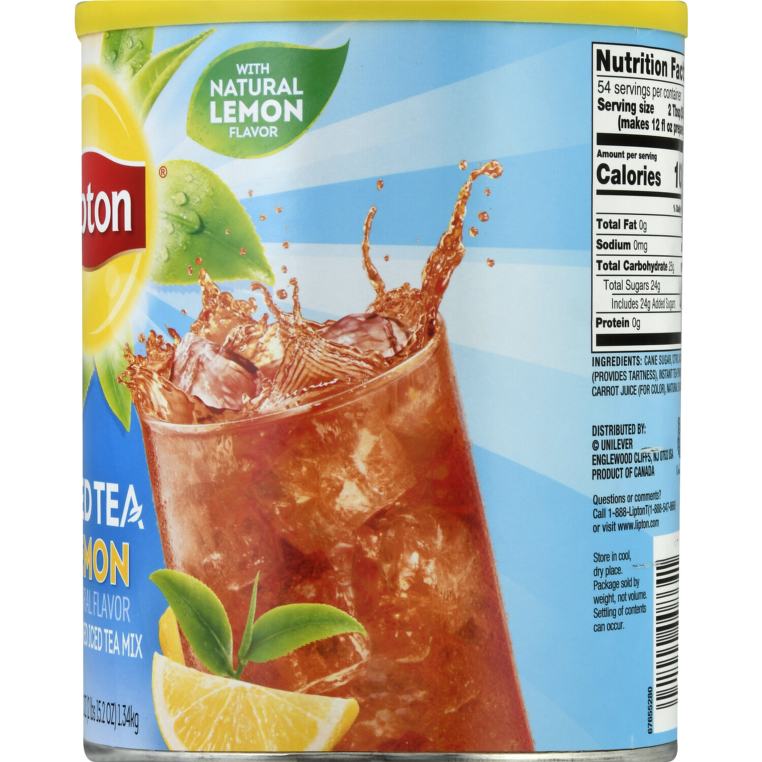 Lipton Natural Lemon Flavor Iced Tea Mix - Shop Tea at H-E-B