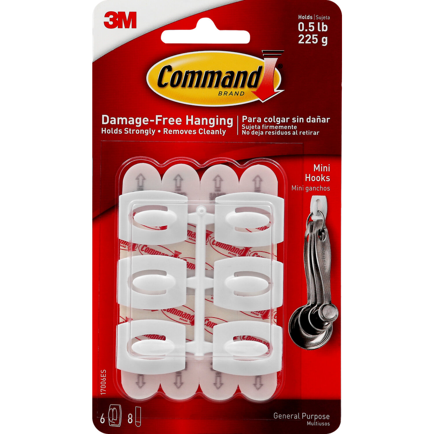 3M Command General Purpose Removable Plastic Hooks Micro 0.5 Lb