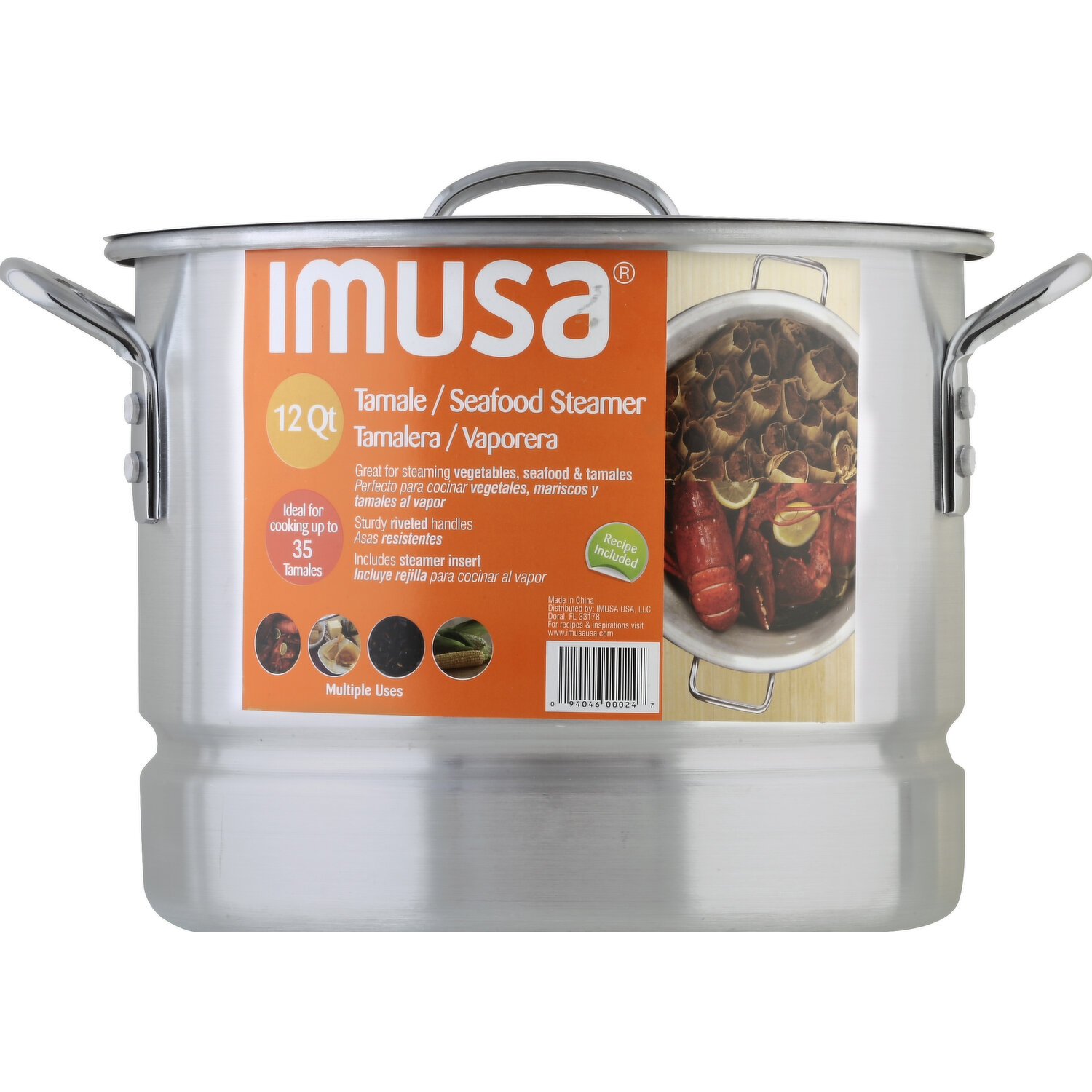 IMUSA 20qt Tamale/Seafood Steamer with Rack & Lid