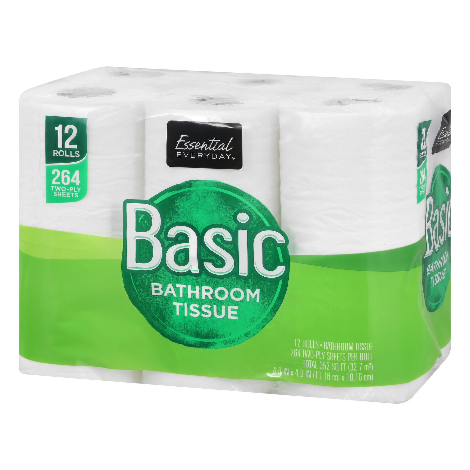 Essential Everyday Bathroom Tissue, Soft & Strong, Double Rolls, Two Ply, Shop