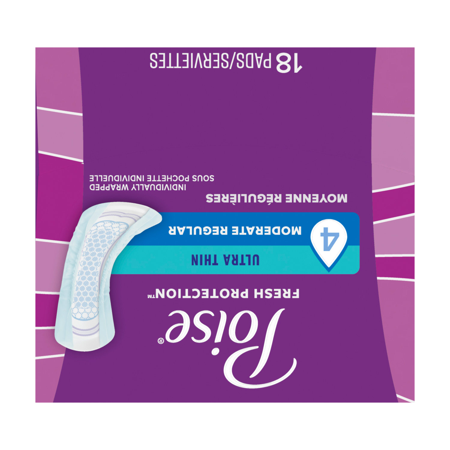 Poise Ultra Thin Pad w/Wings, Moderate 