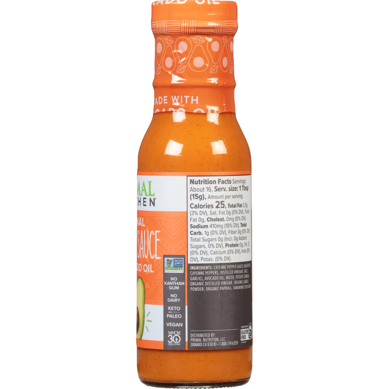 Primal Kitchen Buffalo Sauce, Medium Heat - 8.5 oz