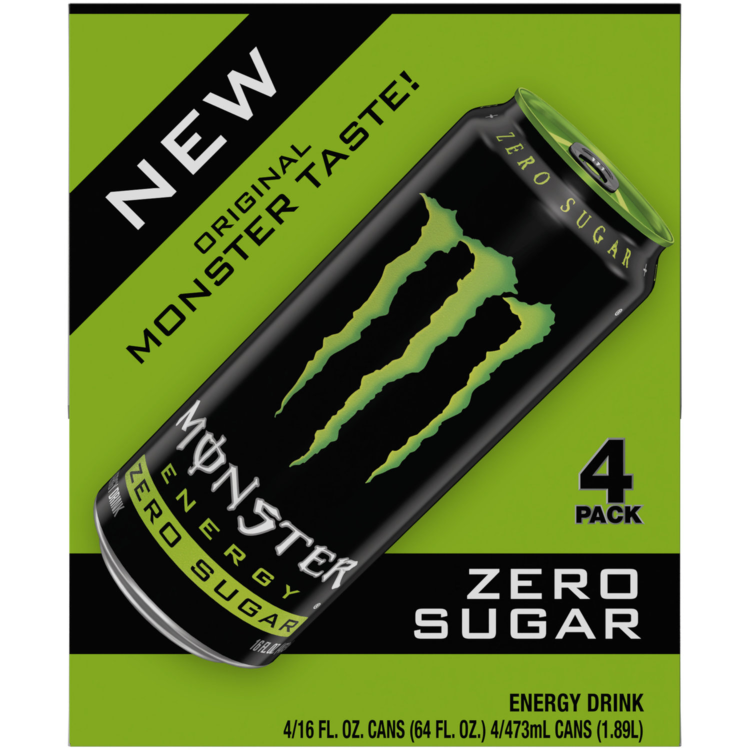 Monster Energy Zero Sugar Energy Drink - 4-16 Oz - Randalls