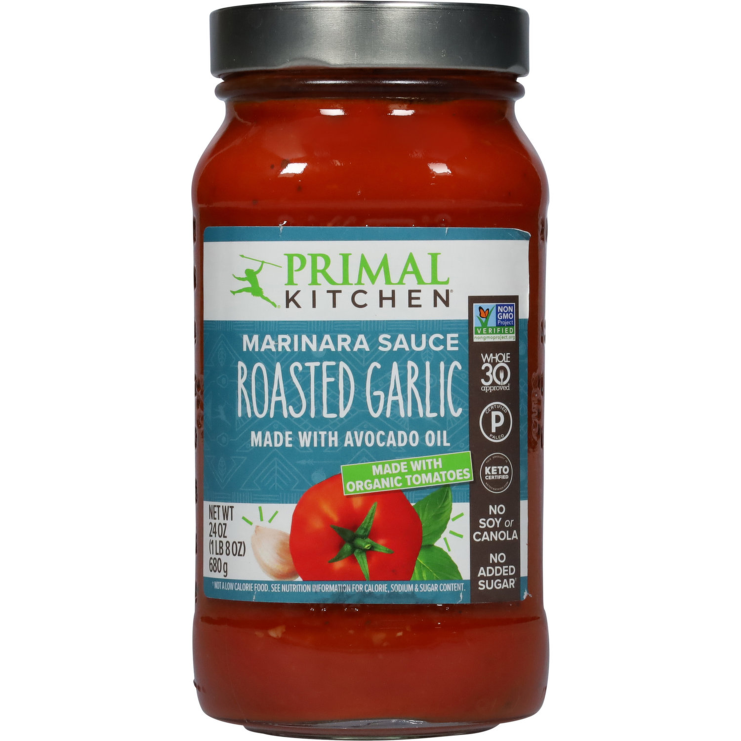 Primal Kitchen Marinara Sauce, Roasted Garlic - 24 oz