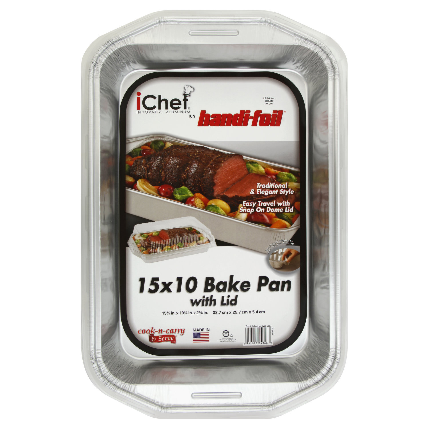 Handi-Foil 10 x 10 Square Aluminum Foil Poultry/Cake Pan w/Dome Lid (pack  of 10) 