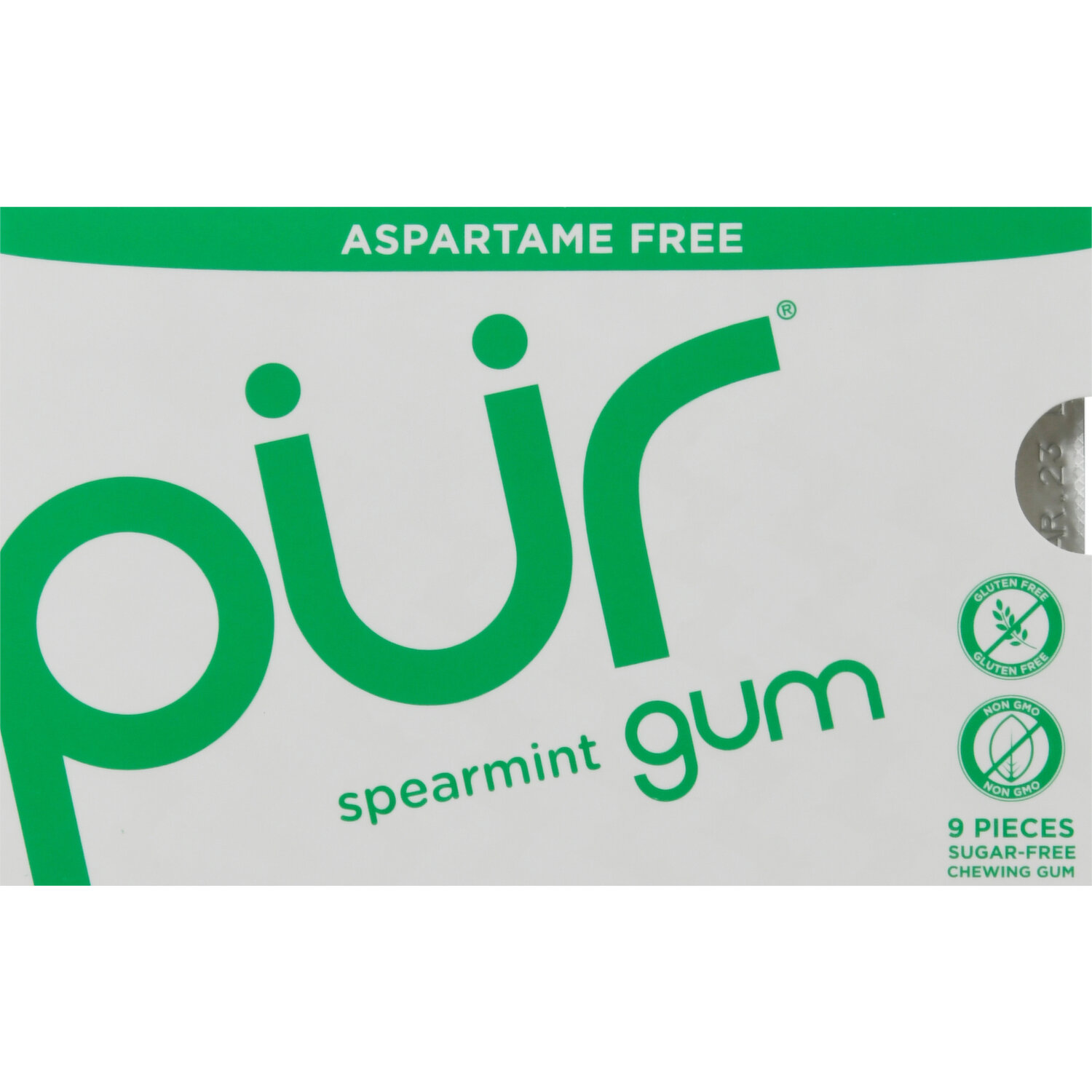 PUR Gum Spearmint Blister 9 Pieces (Pack of 4) - Aspartame Free