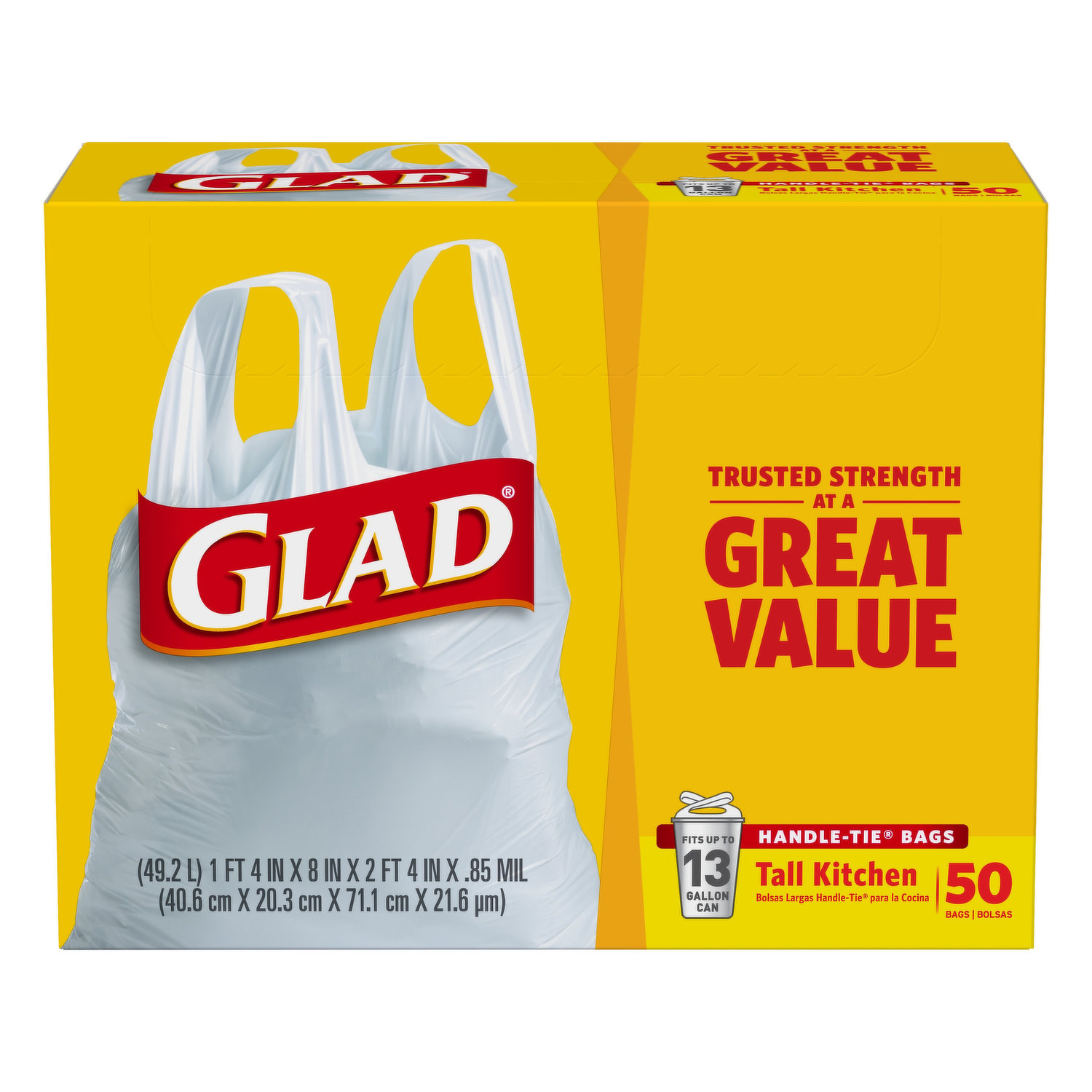 Save on Glad Quick-Tie Tall Kitchen Trash Bags 13 Gallon Value Pack Order  Online Delivery