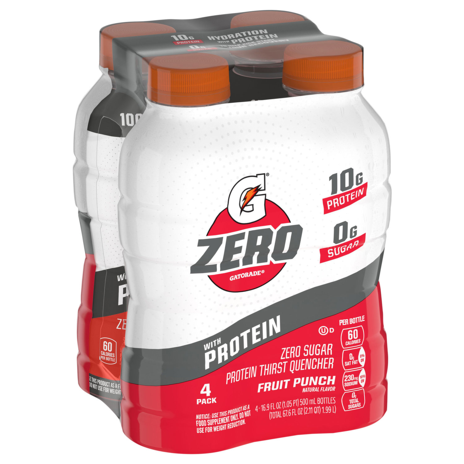 Save on Gatorade Zero Protein Thirst Quencher Fruit Punch - 4 pk