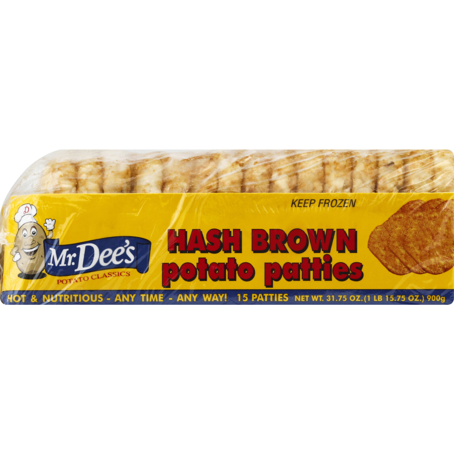 Mr. Dee's Frozen Hash Brown Potato Patties 15ct, 31.75 oz - Mariano's