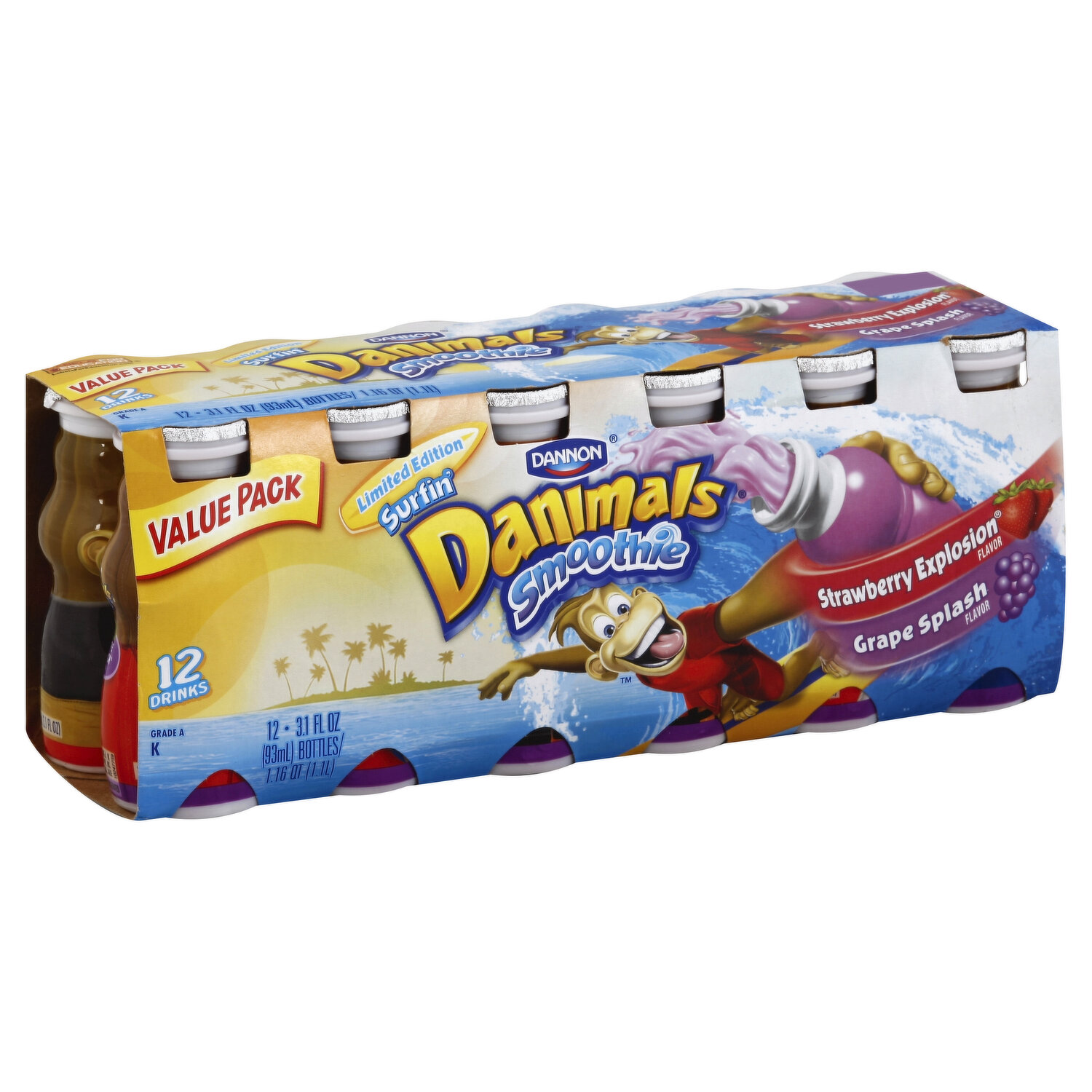 Dannon Danimals Smoothies, 6 Pack, Cotton Candy