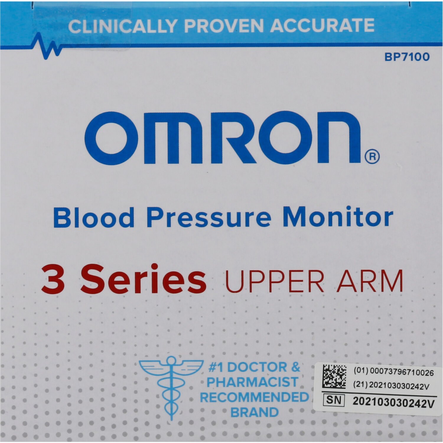 Omron Upper Arm Blood Pressure Monitor, Cuff and Instructions Series 3  BP7100