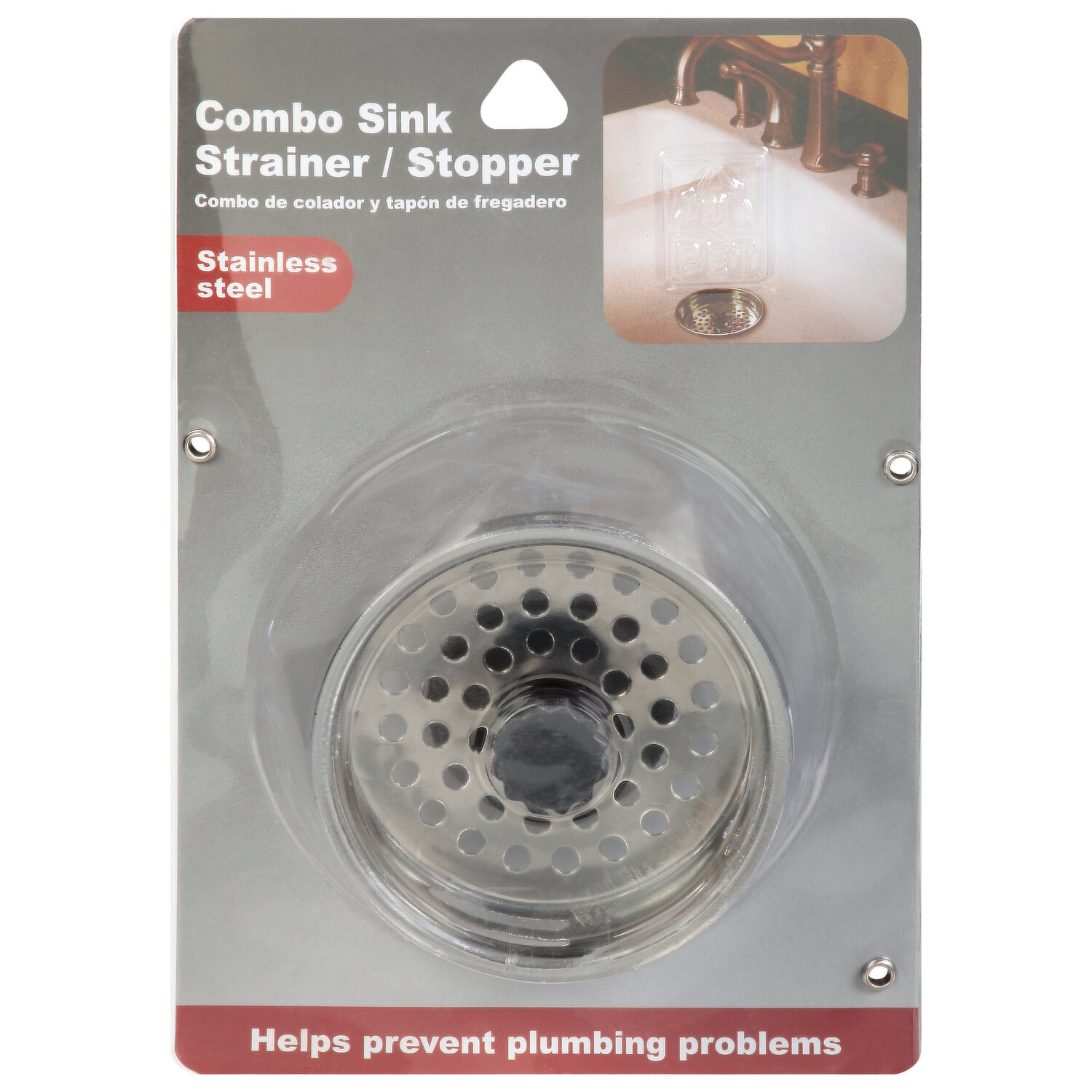 Jacent Stainless Steel Combo Sink Strainer/Stopper - 1 ct pkg