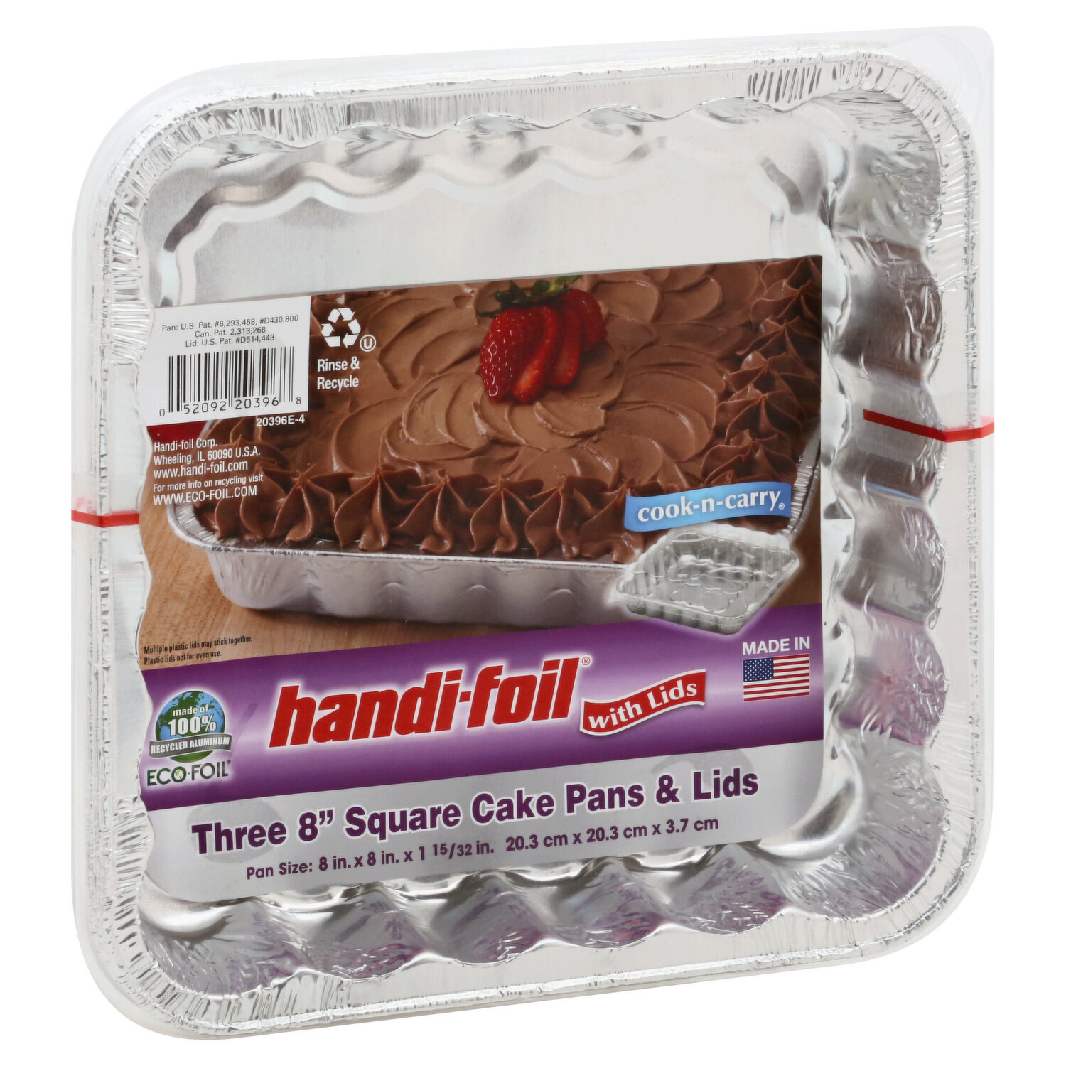 Handi-Foil Square Disposable Aluminum Foil Cake Pan w/Clear Dome