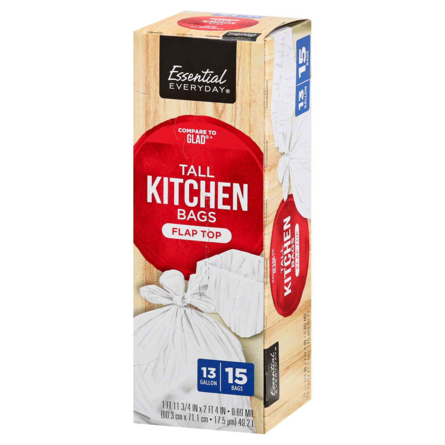 Essential Everyday Tall Flap Top Kitchen Garbage Bags