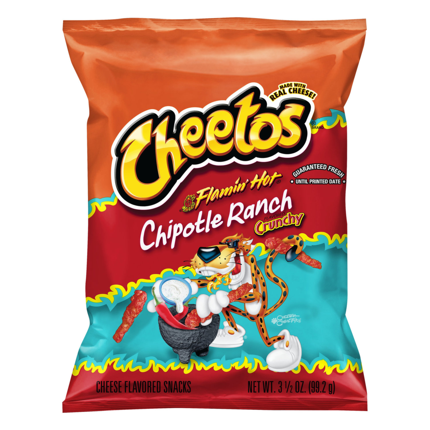 Cheetos Crunchy Flamin' Hot Cheese Flavored Snacks, 3.5 oz Bag 