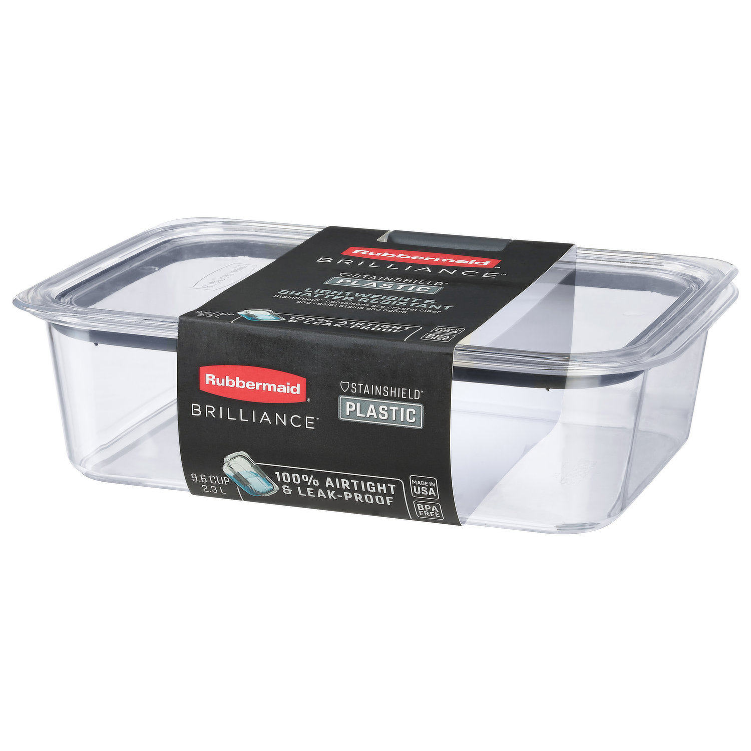 Rubbermaid Brilliance Stainshield Food Storage Container 9.6 Cup